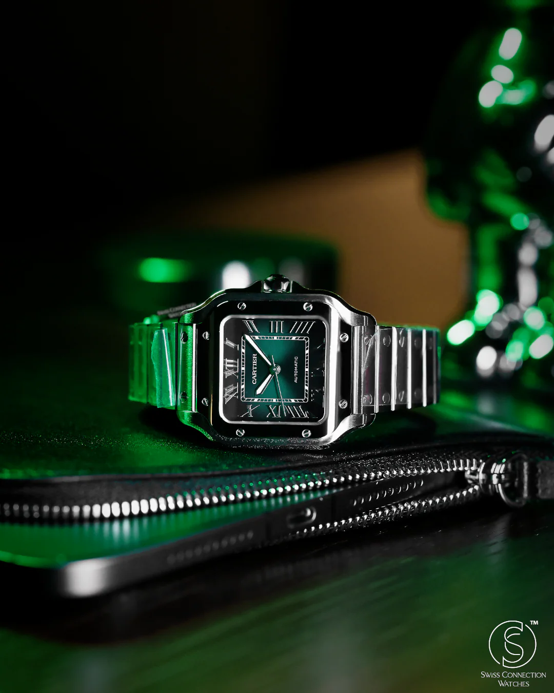 Cartier Santos de Cartier Smoky Green Medium WSSA0061 - Image 5