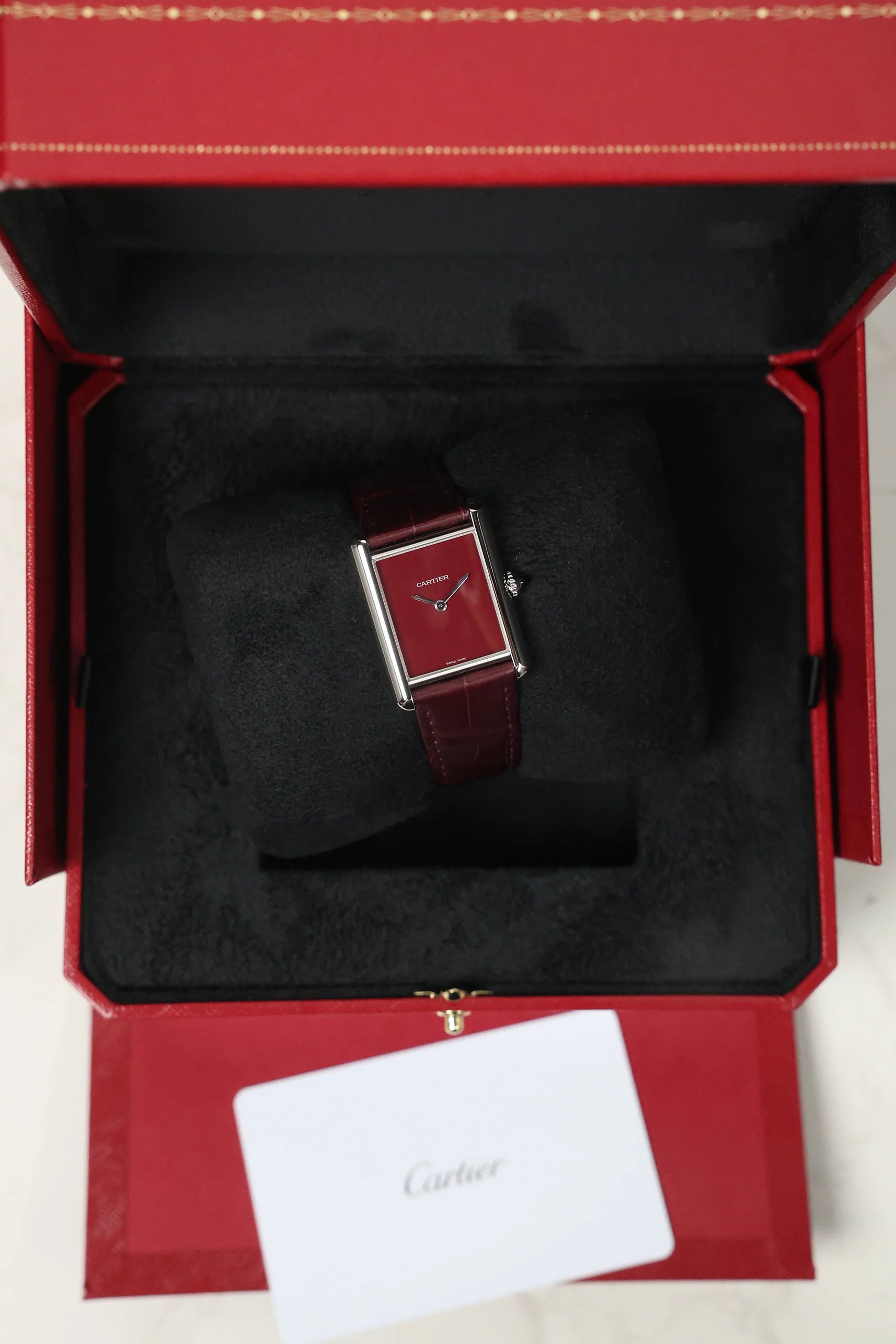 Cartier Tank Must Large Red Claret WSTA0054 - Image 14