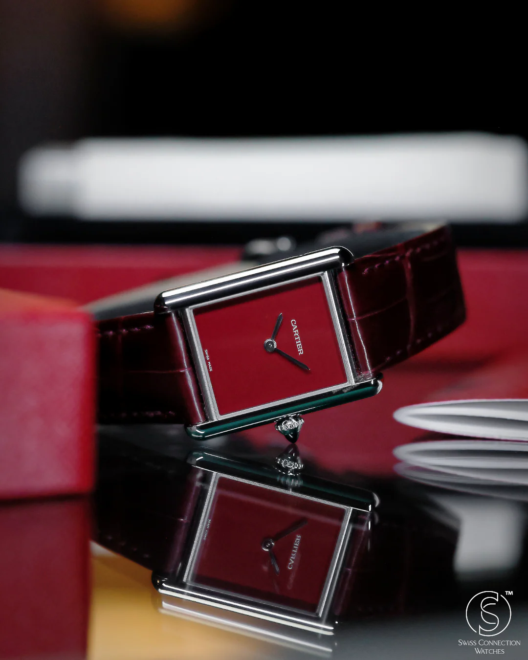 Cartier Tank Must Large Red Claret WSTA0054 - Image 4