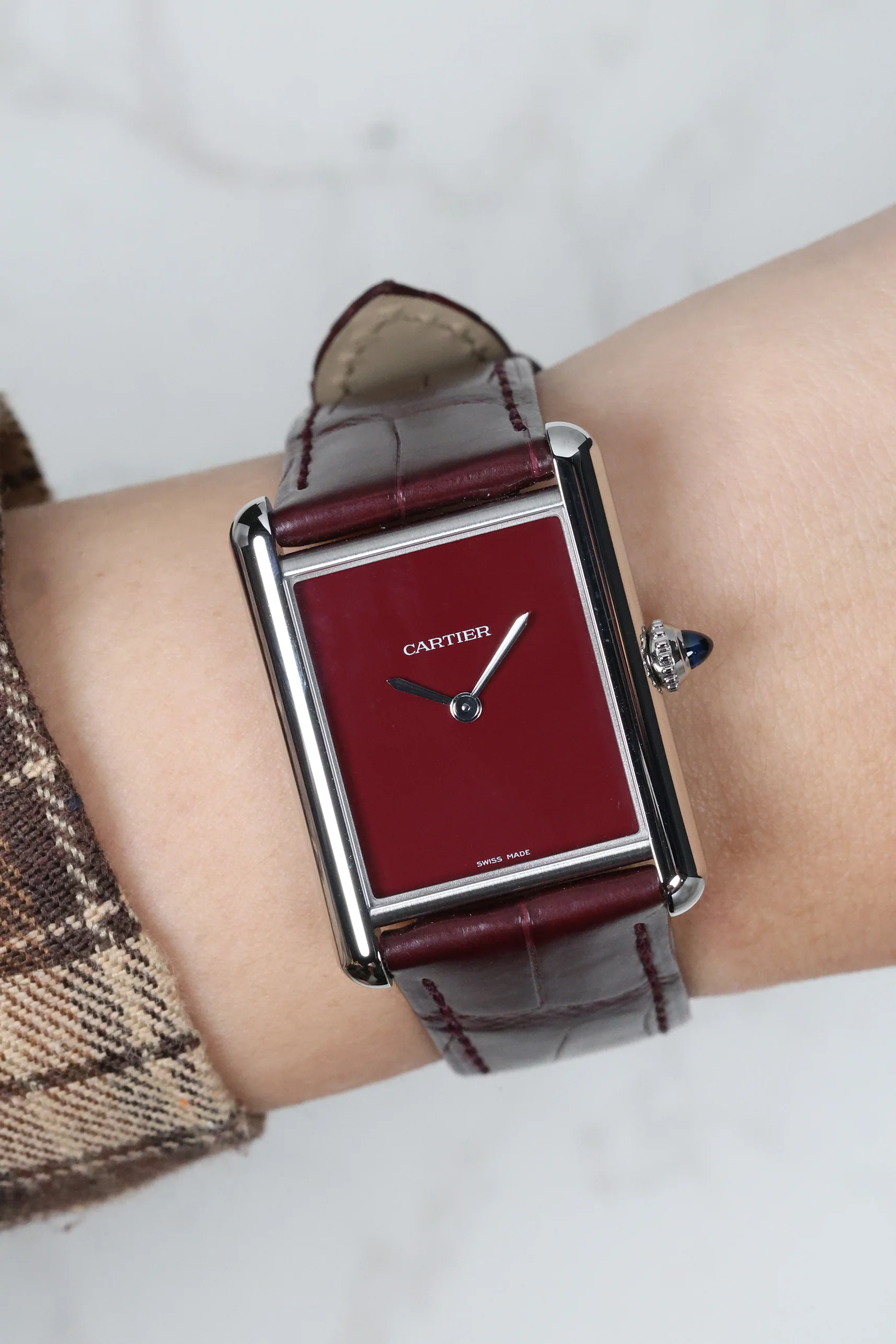 Cartier Tank Must Large Red Claret WSTA0054 - Image 6
