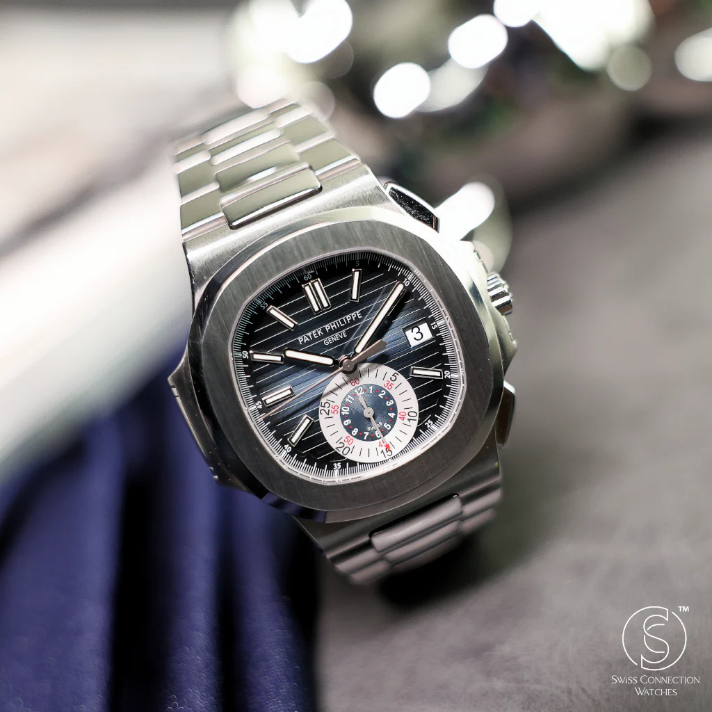 Patek Philippe Nautilus Chronograph Blue 5980/1A-001 Geneva Seal 2009 [Preowned] - Image 2