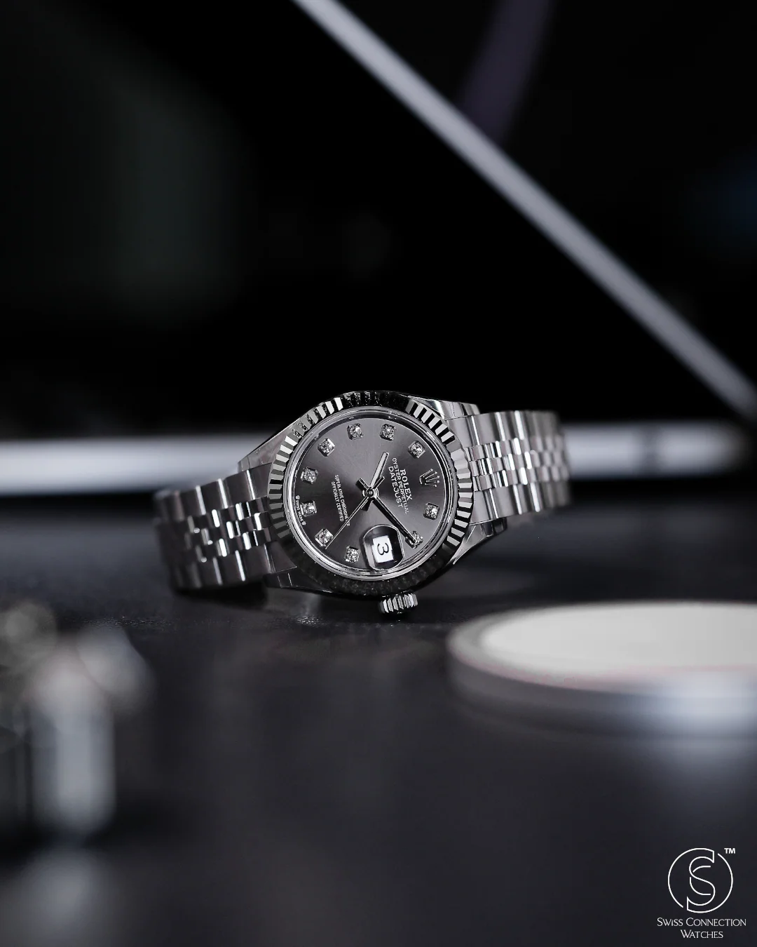 Rolex Datejust 28mm Dark Grey 10 Diamonds Jubilee 279174 - Image 5