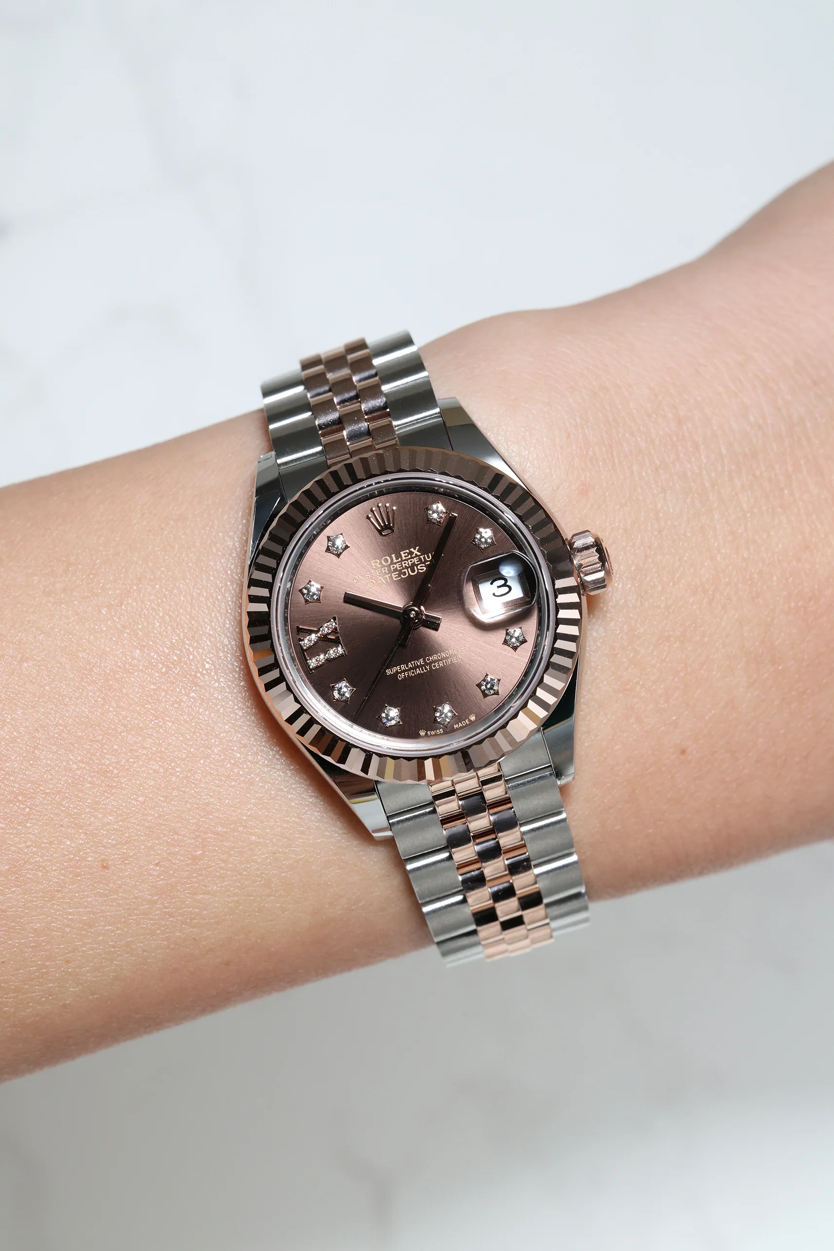 Rolex Datejust 28mm IX Star Diamond Chocolate Steel Everose on Jubilee 279171 - Image 2