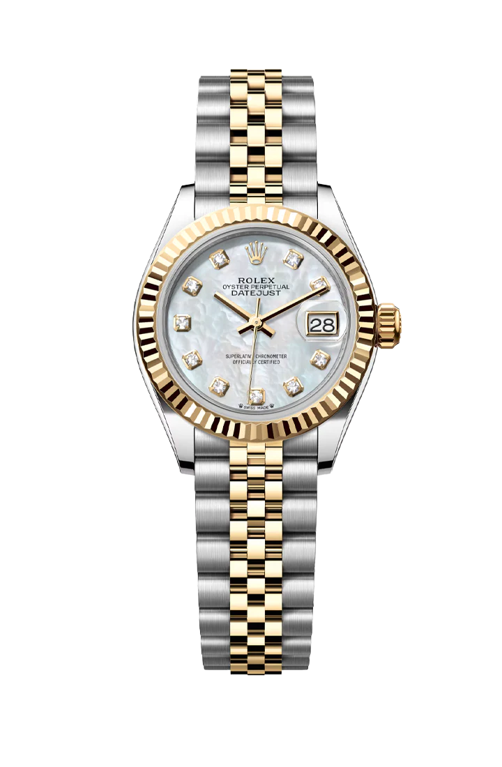 Rolex Datejust 28mm Mother of Pearl 10 Diamonds Steel Rolesor Jubilee 279173