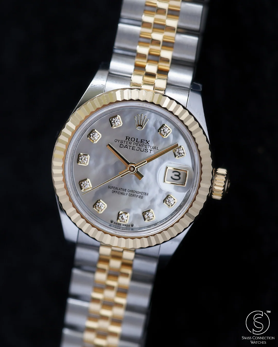 Rolex Datejust 28mm Mother of Pearl 10 Diamonds Steel Rolesor Jubilee 279173 - Image 2
