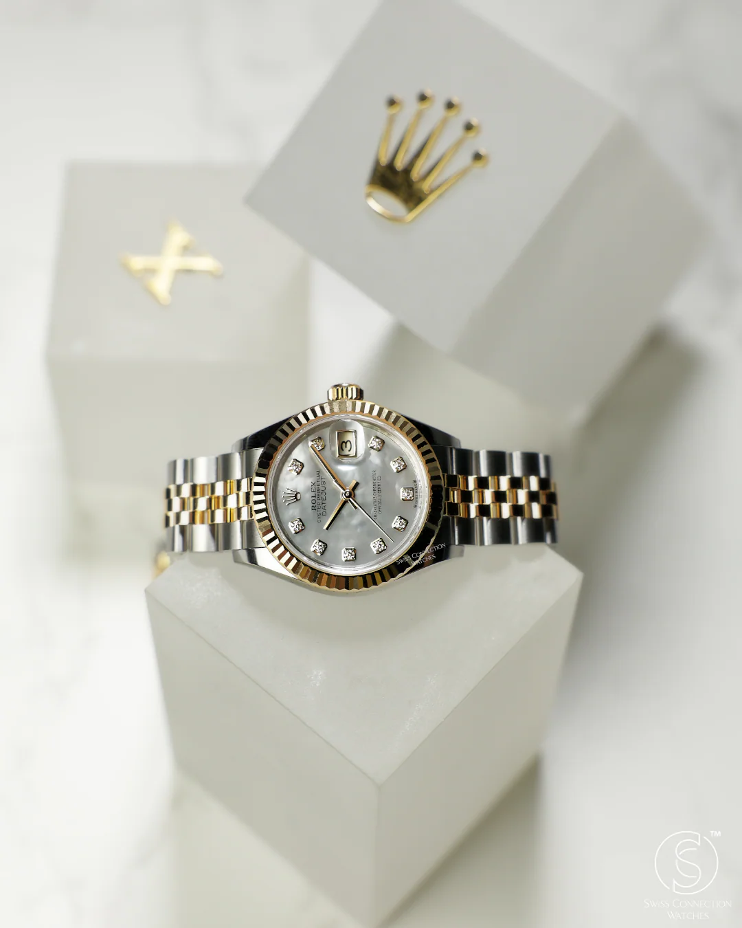 Rolex Datejust 28mm Mother of Pearl 10 Diamonds Steel Rolesor Jubilee 279173 - Image 3