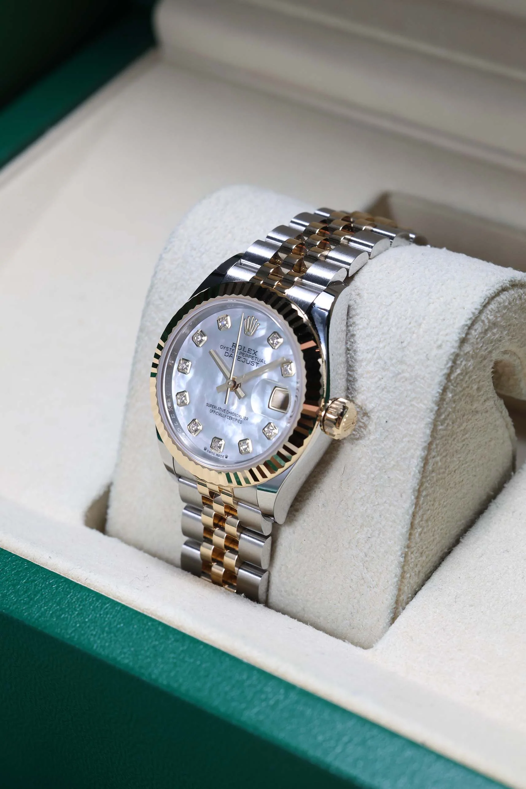 Rolex Datejust 28mm Mother of Pearl 10 Diamonds Steel Rolesor Jubilee 279173 - Image 8