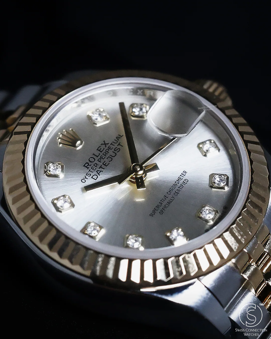 Rolex Datejust 28mm Silver 10 Diamonds Rolesor Jubilee 279173 2021 [Preowned] - Image 3