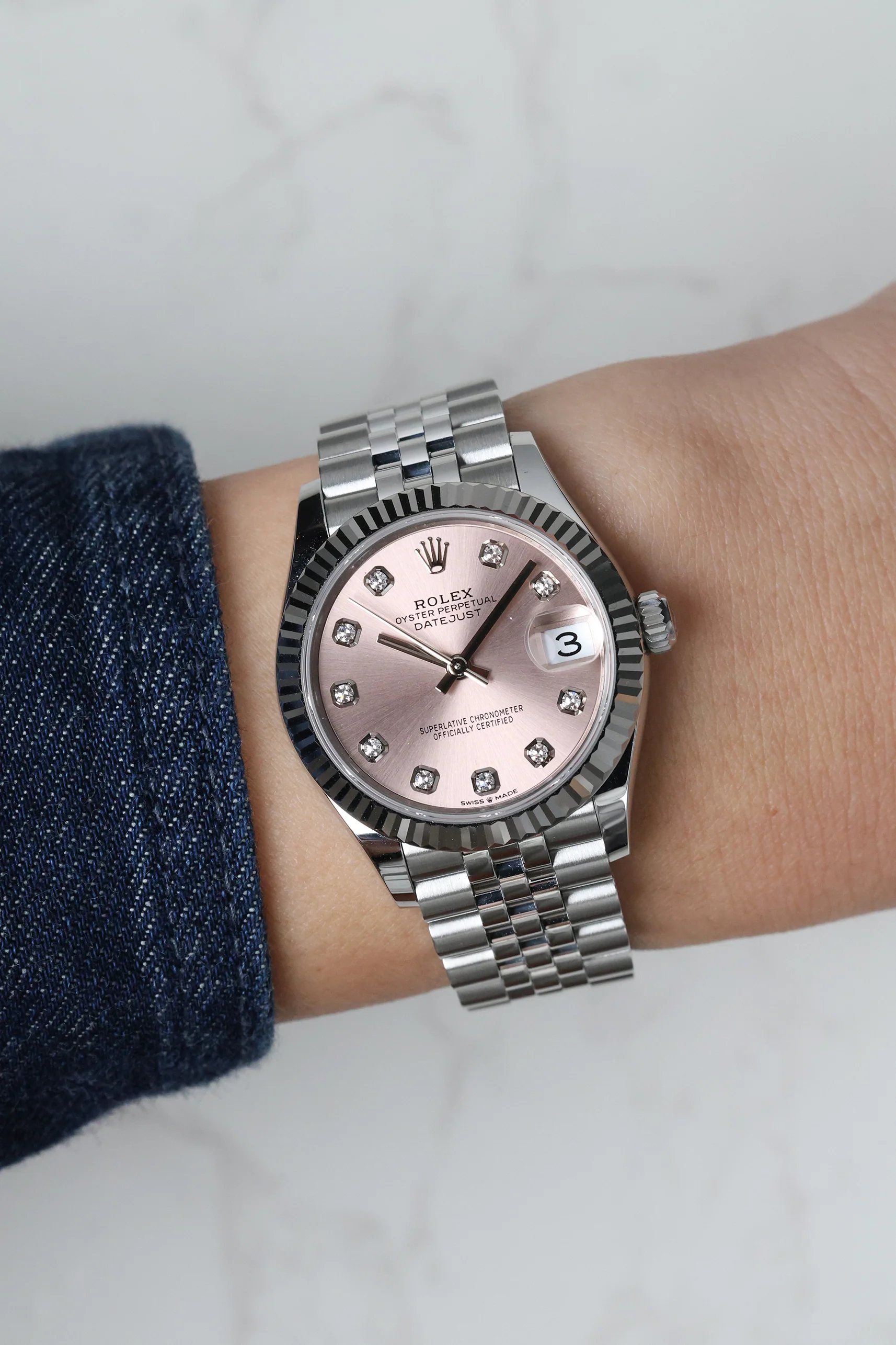 Rolex Datejust 31mm 10 Diamonds Pink Jubilee 278274 2021 [Preowned] - Image 6