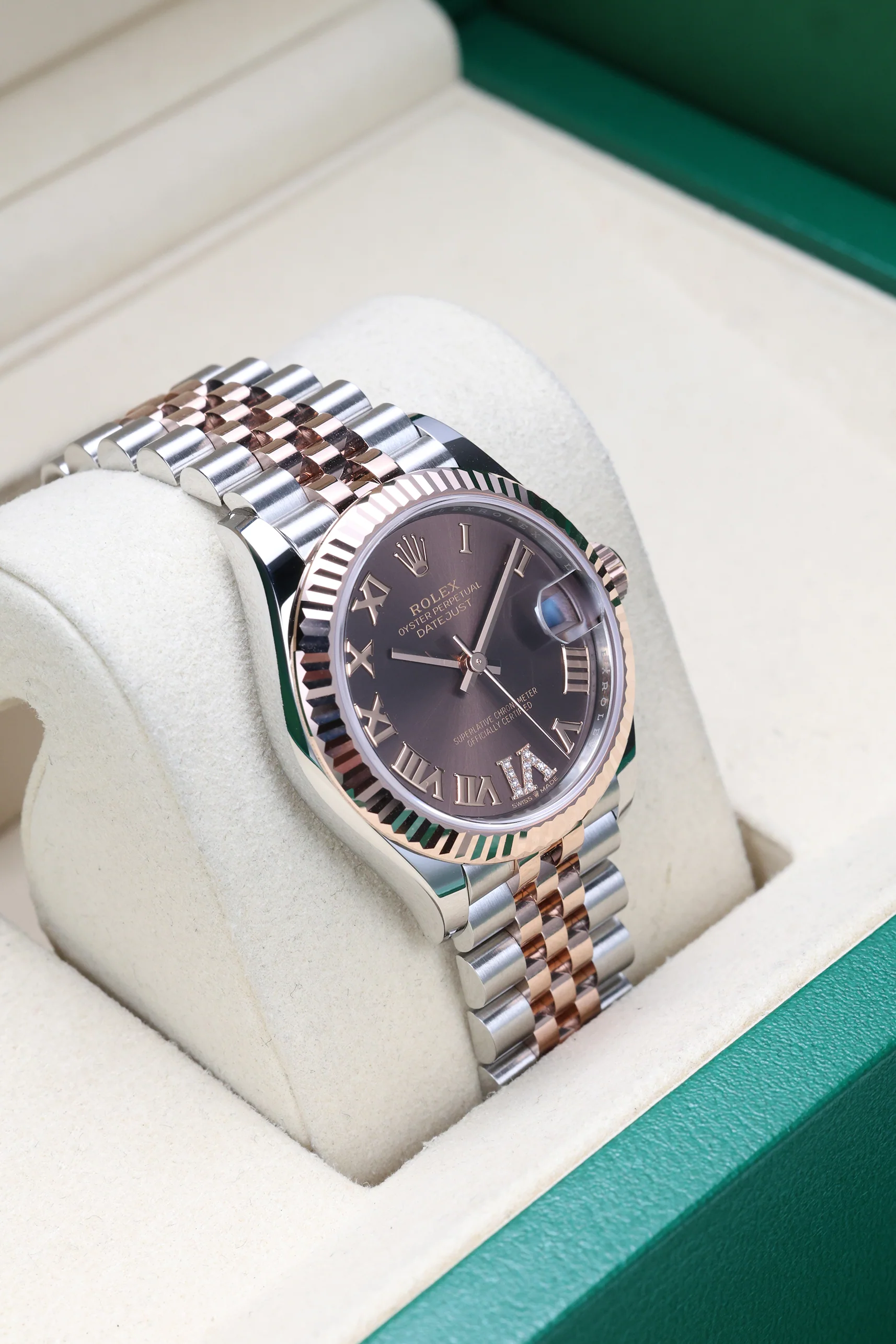 Rolex Datejust 31mm Chocolate 11 Diamonds VI Everose Jubilee 278271 - Image 10