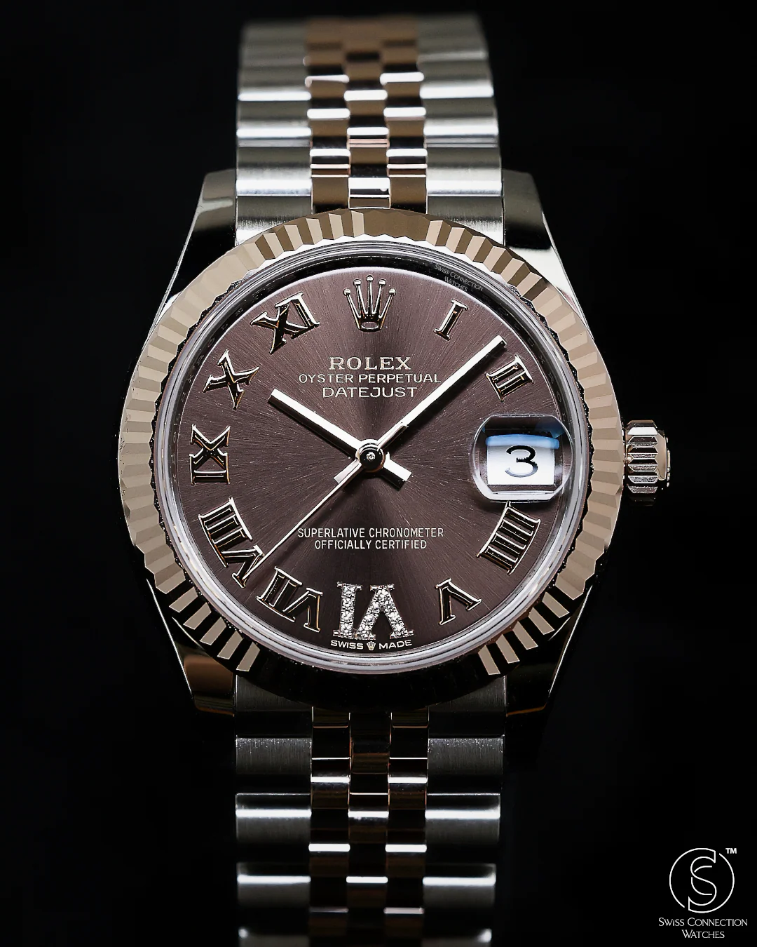 Rolex Datejust 31mm Chocolate 11 Diamonds VI Everose Jubilee 278271 - Image 2