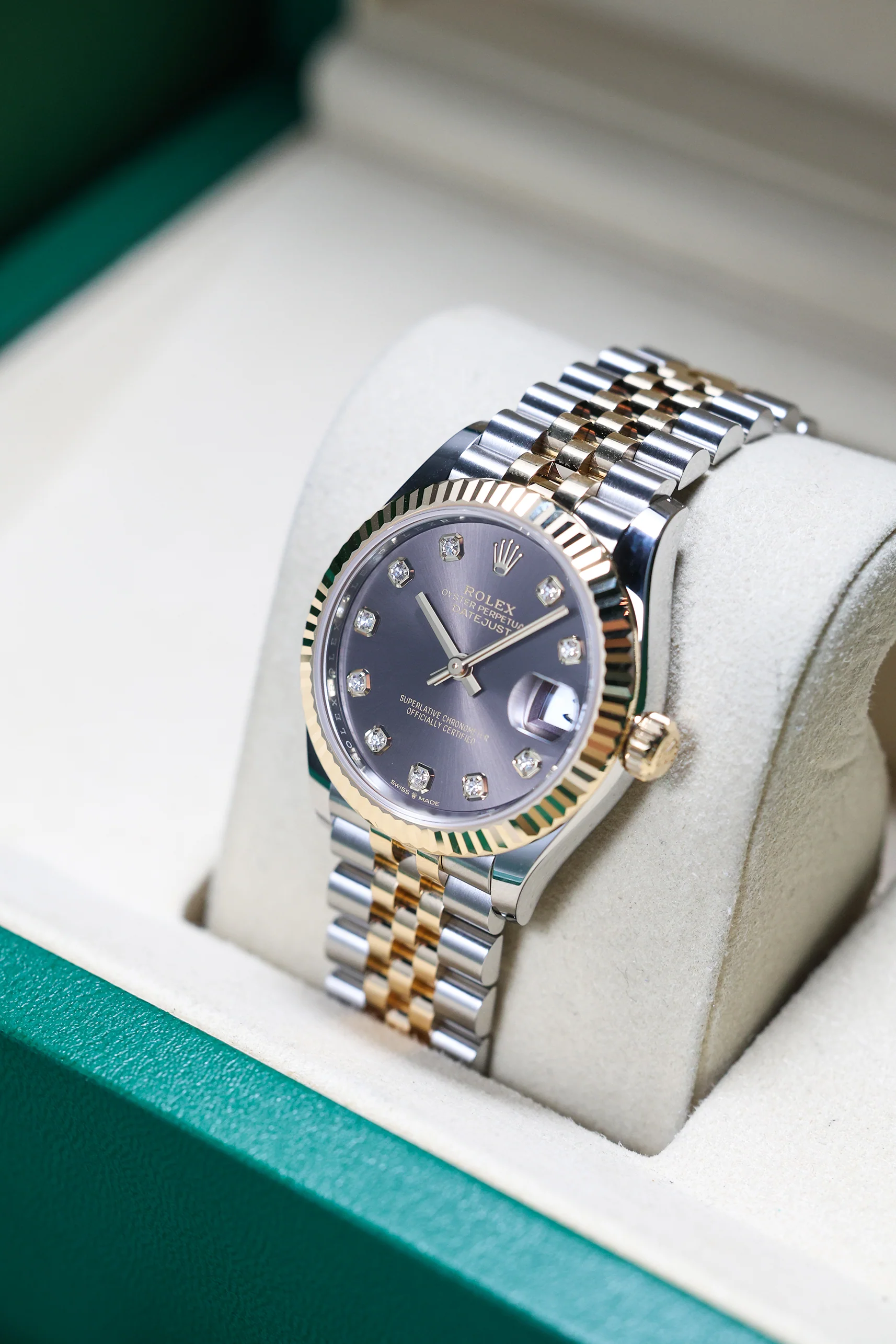 Rolex Datejust 31mm Dark Grey 10 Diamond Steel Rolesor Jubilee 278273 - Image 8