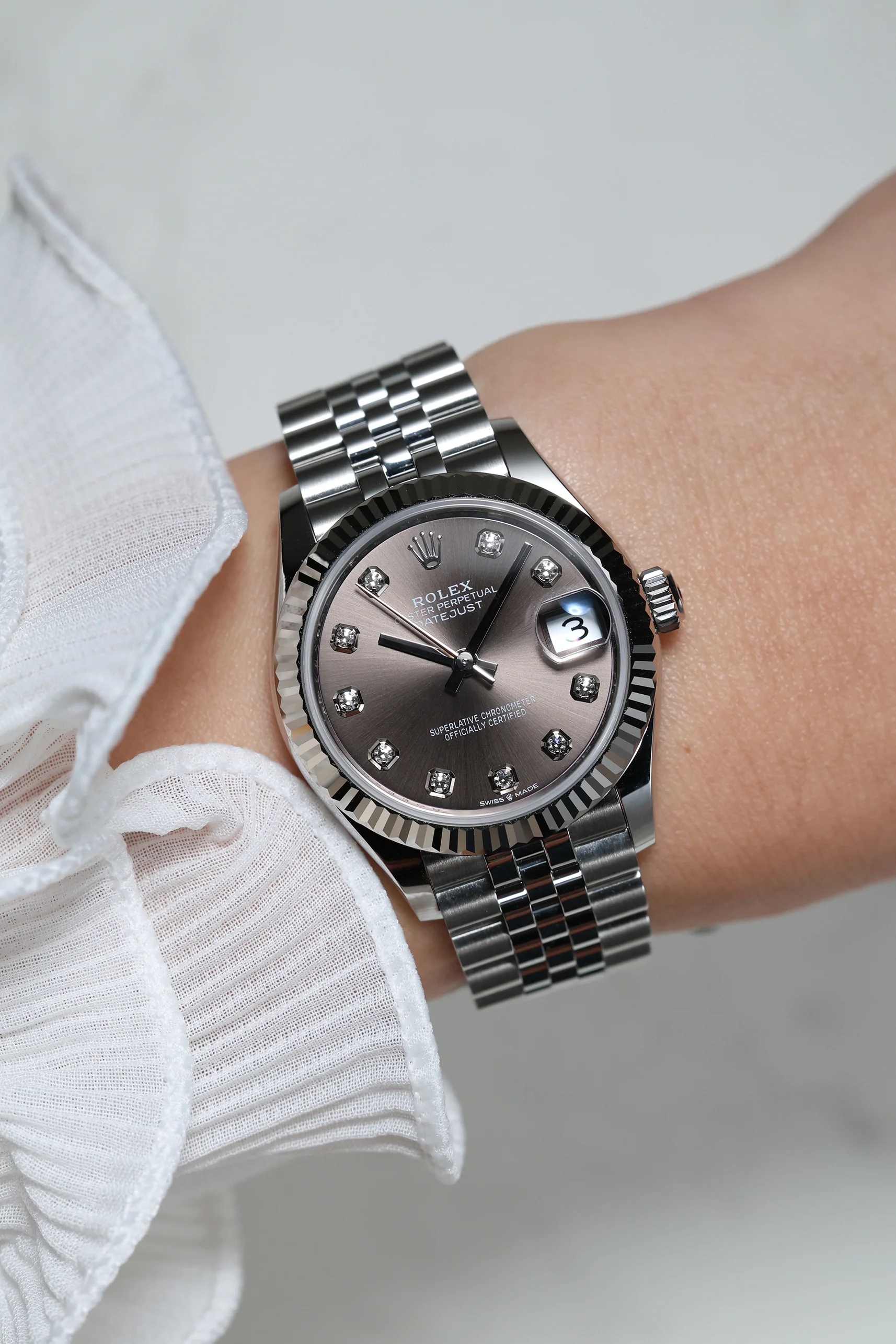 Rolex Datejust 31mm Dark Grey 10 Diamonds Jubilee 278274 - Image 6