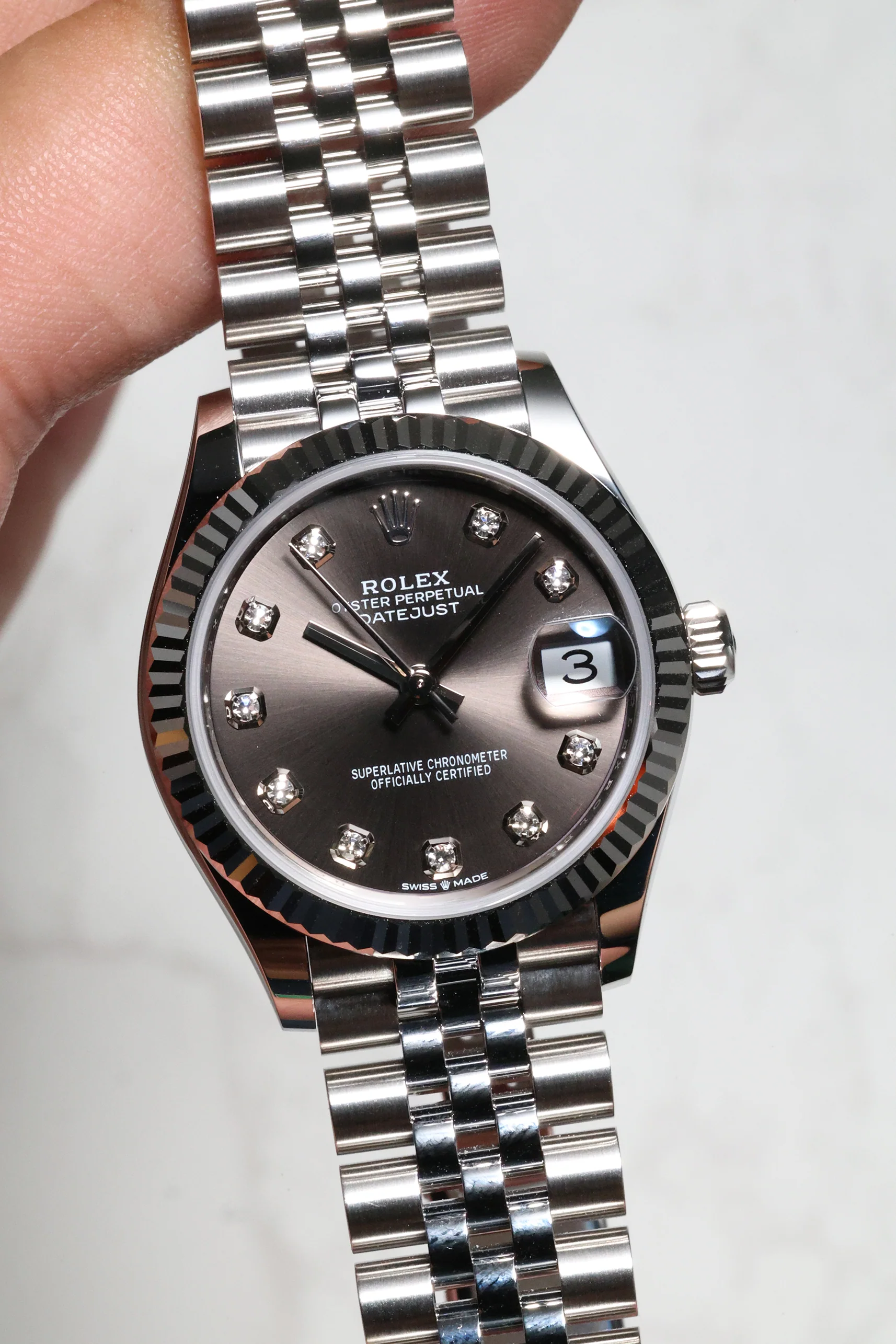 Rolex Datejust 31mm Dark Grey 10 Diamonds Jubilee 278274 - Image 7