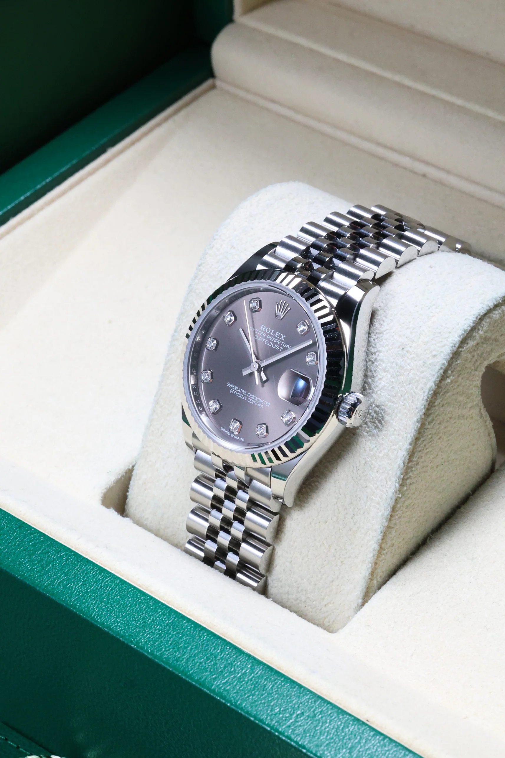 Rolex Datejust 31mm Dark Grey 10 Diamonds Jubilee 278274 - Image 9