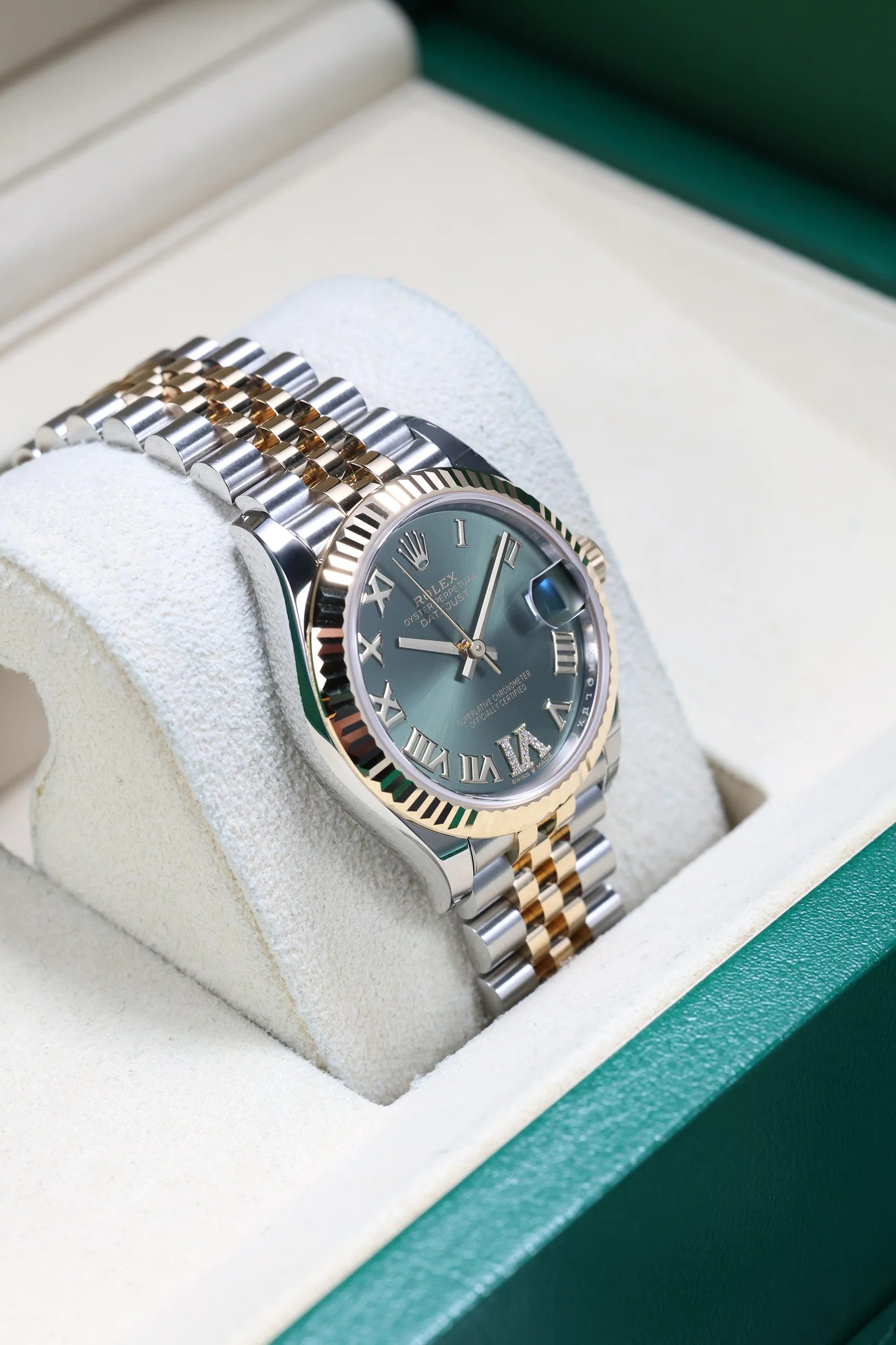 Rolex Datejust 31mm Olive Green 11 Diamonds Steel Rolesor Jubilee 278273 - Image 10