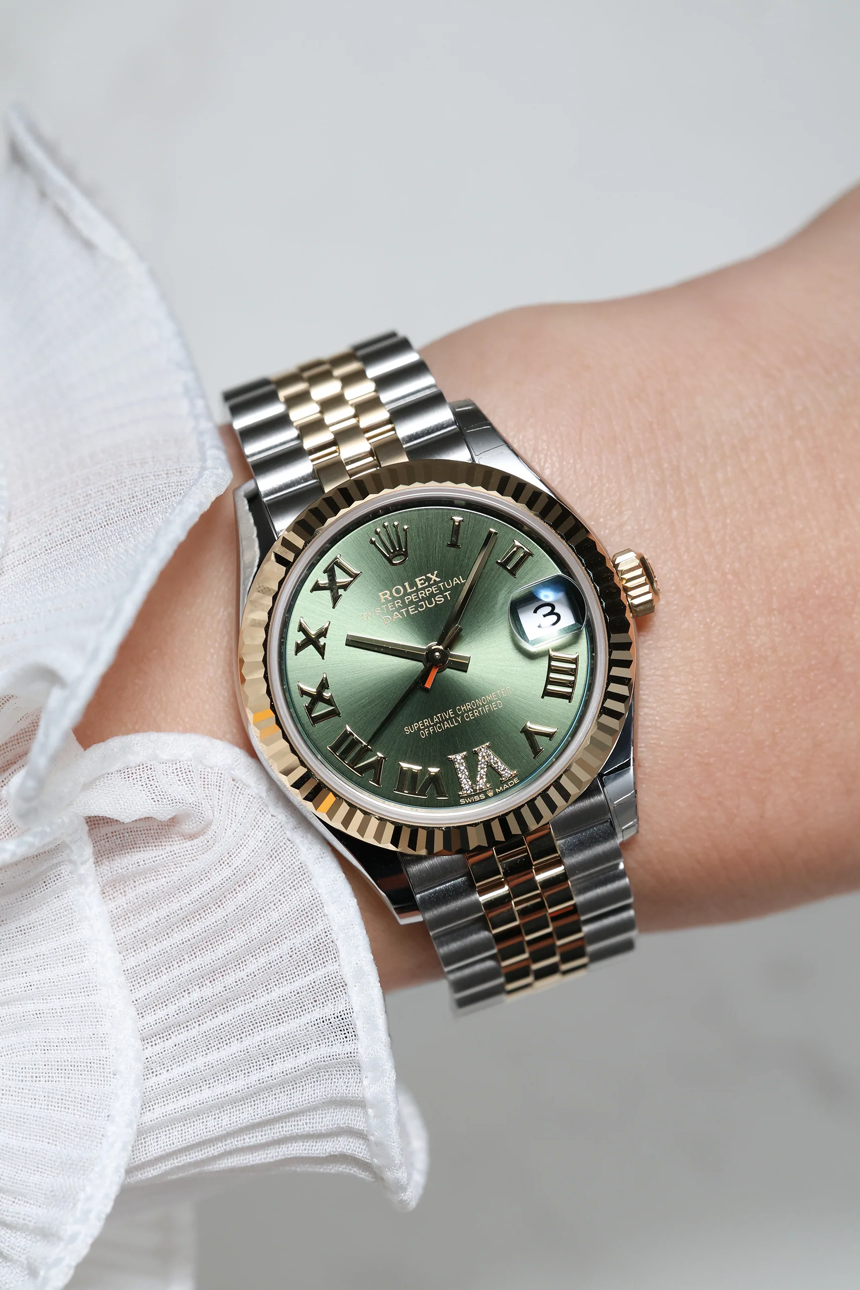 Rolex Datejust 31mm Olive Green 11 Diamonds Steel Rolesor Jubilee 278273 - Image 6