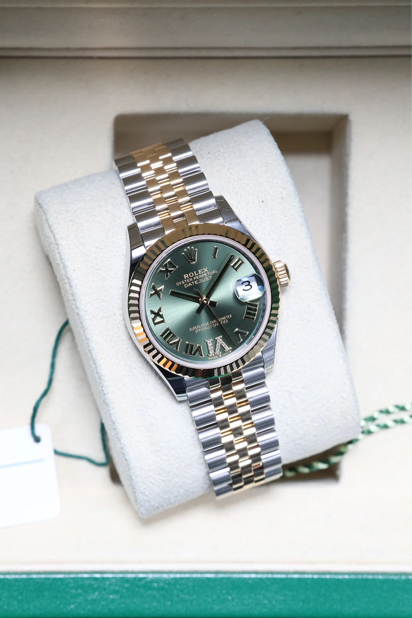 Rolex Datejust 31mm Olive Green 11 Diamonds Steel Rolesor Jubilee 278273 - Image 9
