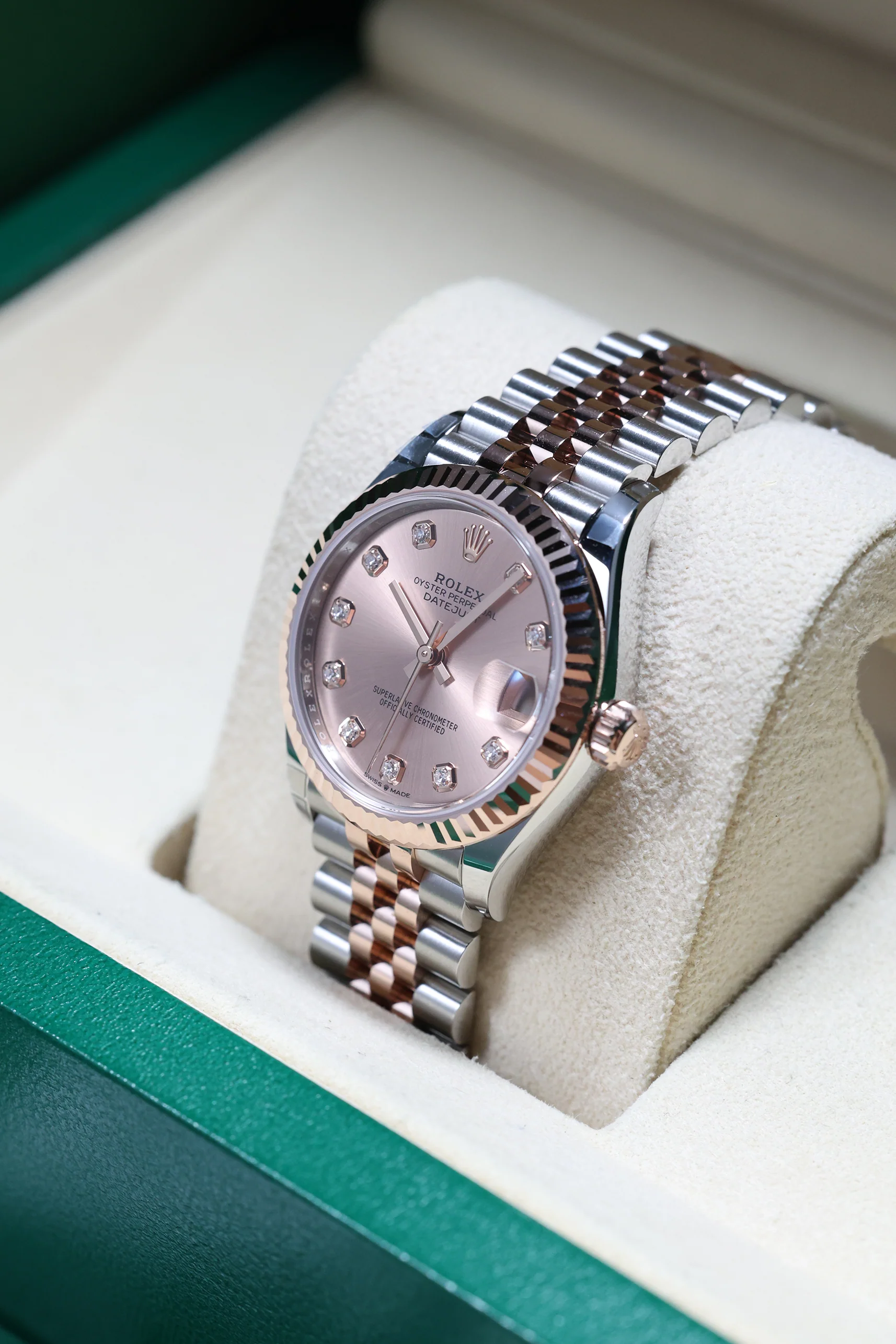 Rolex Datejust 31mm Pink 10 Diamonds Steel Everose Jubilee Bracelet 278271 - Image 10