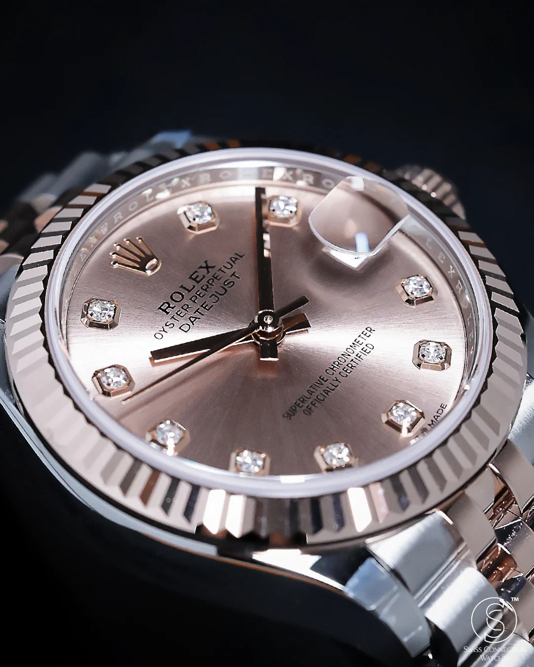 Rolex Datejust 31mm Pink 10 Diamonds Steel Everose Jubilee Bracelet 278271 - Image 3