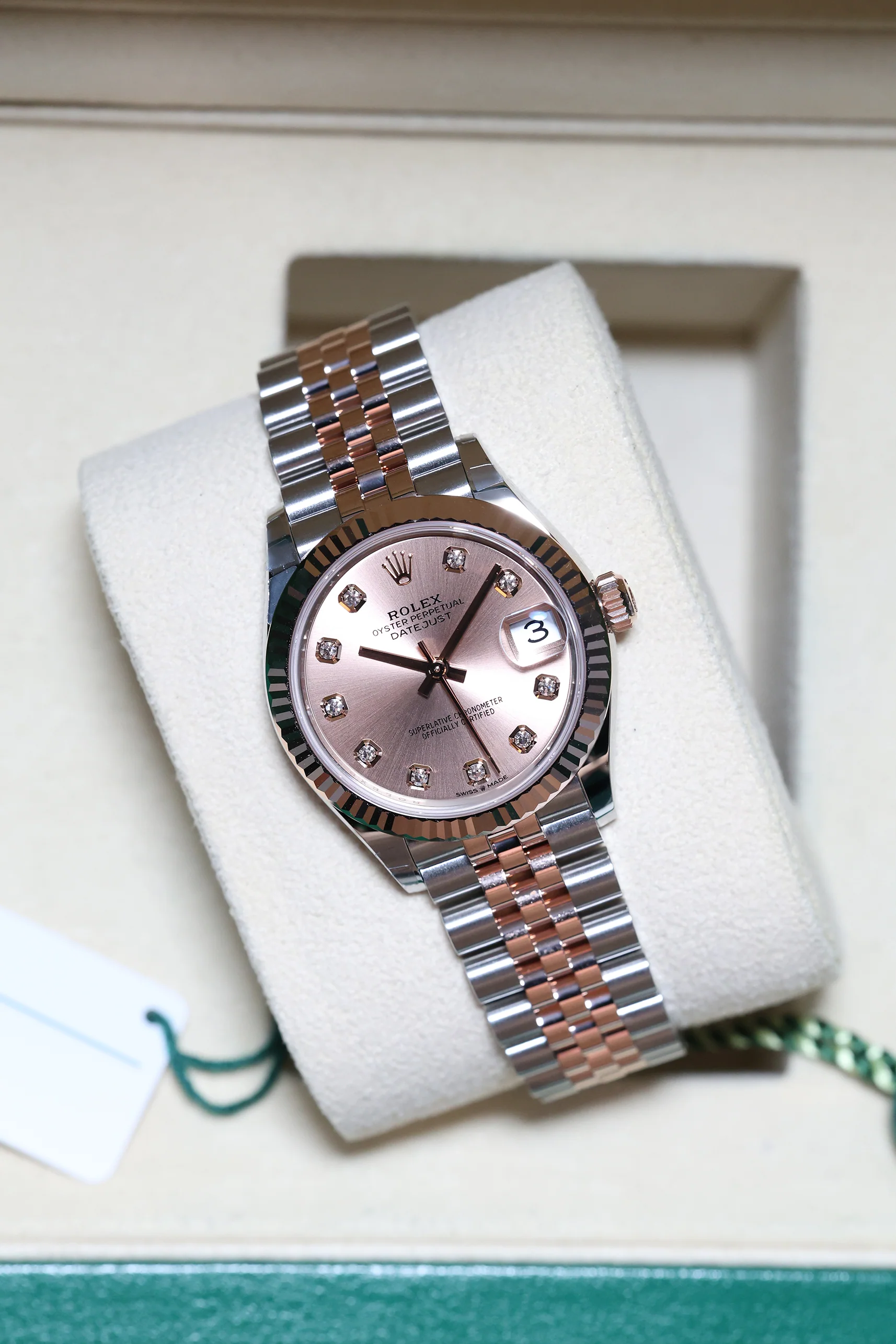 Rolex Datejust 31mm Pink 10 Diamonds Steel Everose Jubilee Bracelet 278271 - Image 8