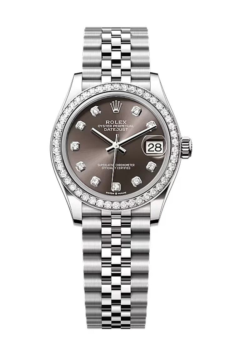 Rolex Datejust 31mm Diamond Bezel 10 Diamond Grey Jubilee 278384RBR