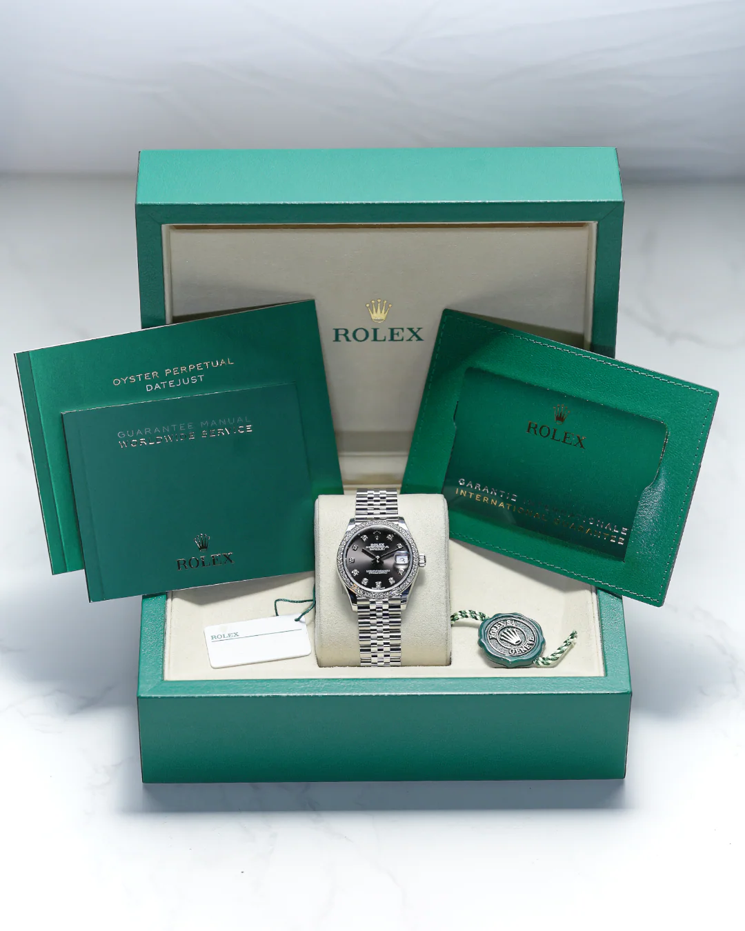Rolex Datejust 31mm Diamond Bezel 10 Diamond Grey Jubilee 278384RBR - Image 14