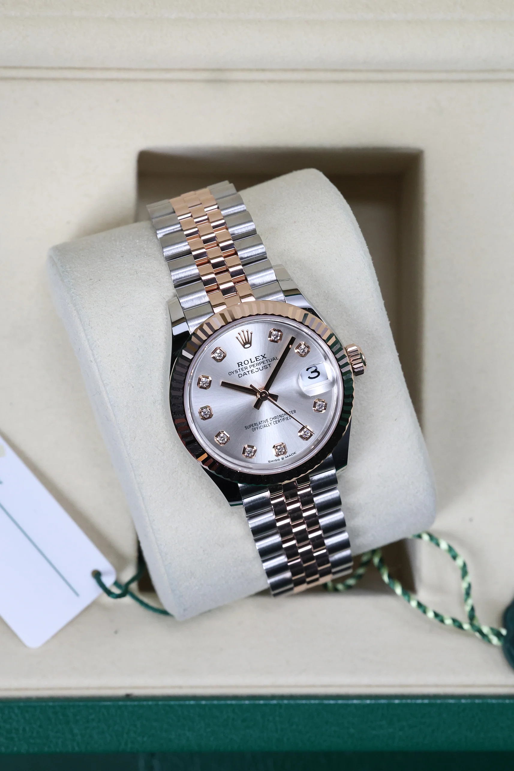 Rolex Datejust 31mm Silver 10 Diamonds Steel Everose Jubilee 278271 - Image 8