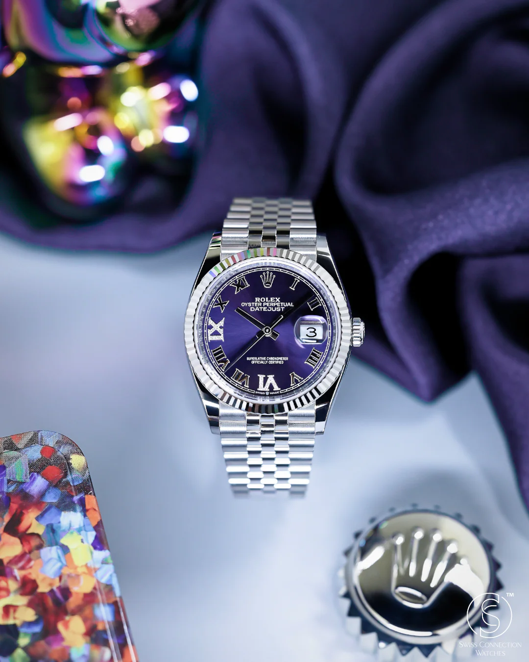 Rolex Datejust 36mm Aubergine VI IX Diamond on Jubilee 126234 - Image 4