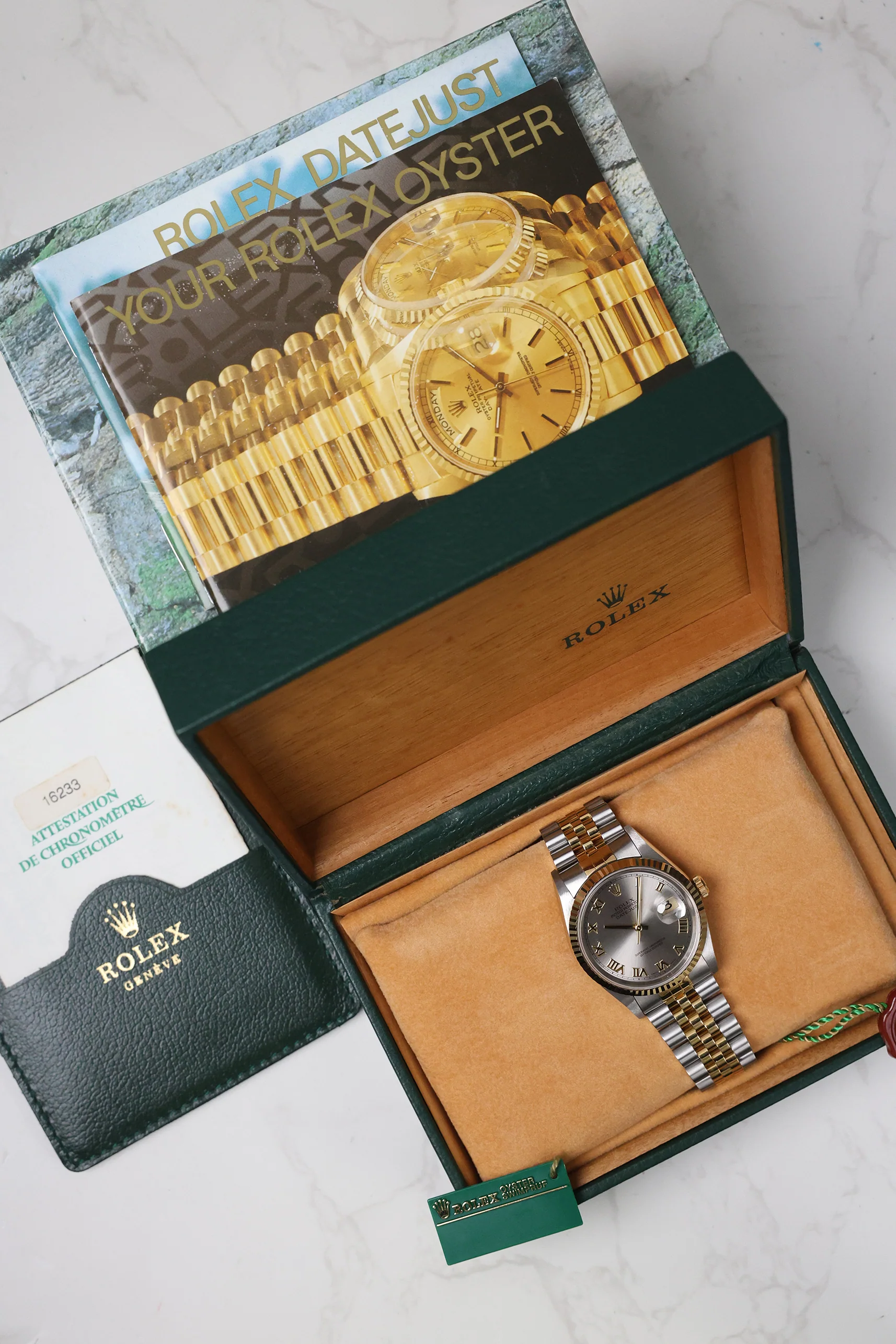 Rolex Datejust 36mm Silver Roman Steel Rolesor on Jubilee 16233 1997 [NOS] - Image 17