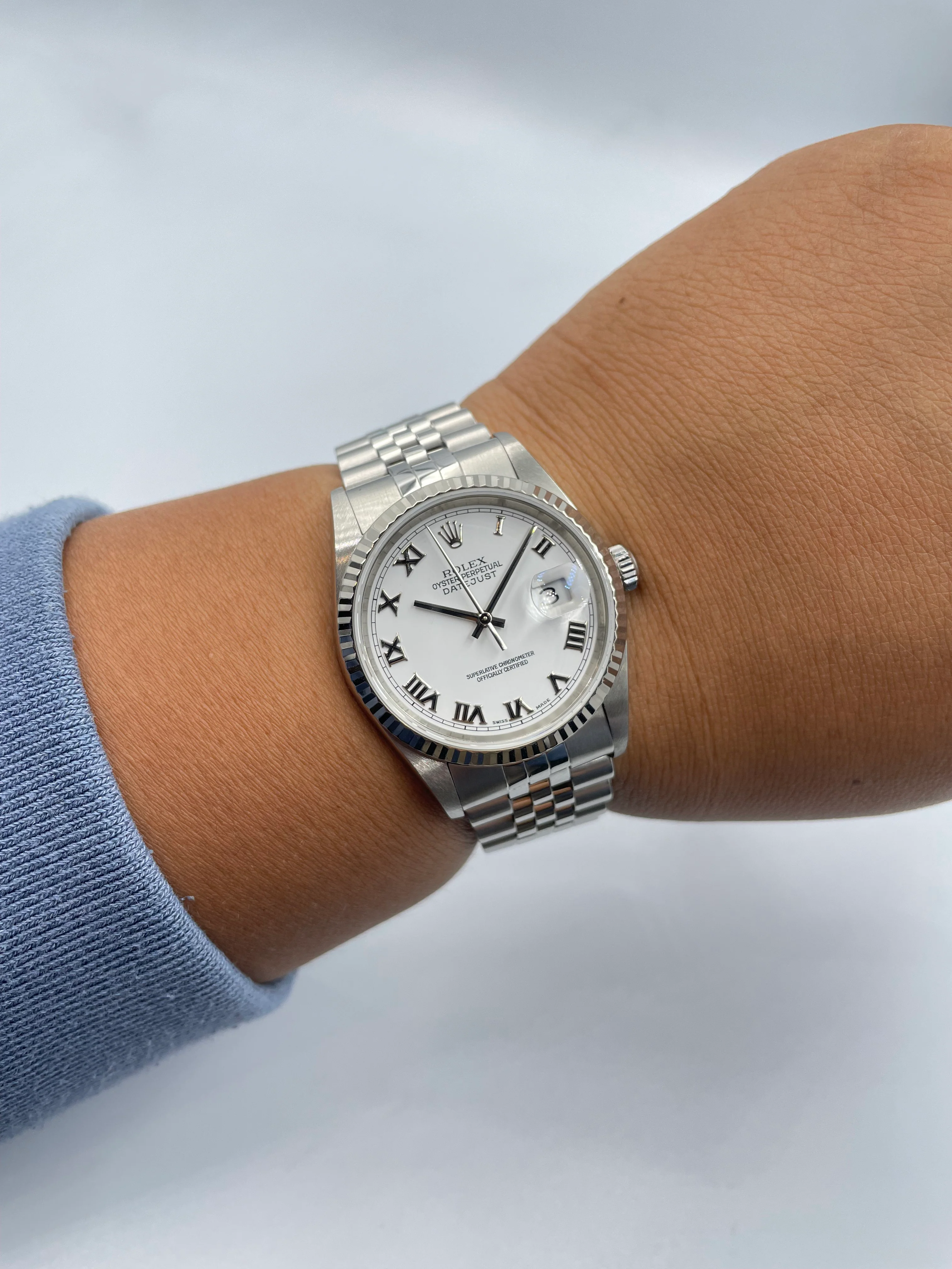 Rolex Datejust 36mm White Roman Dial on Jubilee 16234 2002 [Preowned] - Image 2