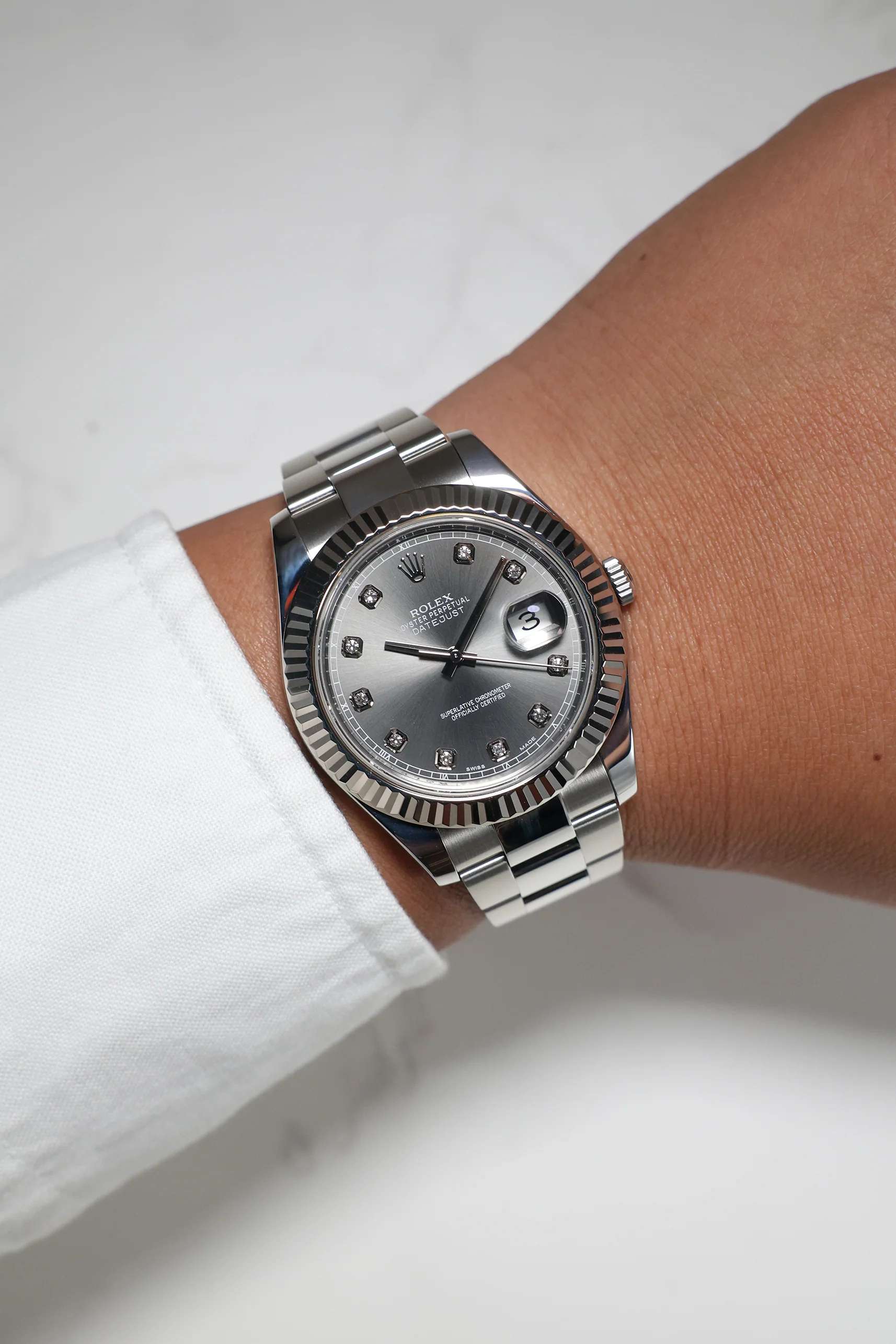 Rolex Datejust 41mm 10 Diamonds Slate Grey 116334 2013 [Preowned] - Image 6