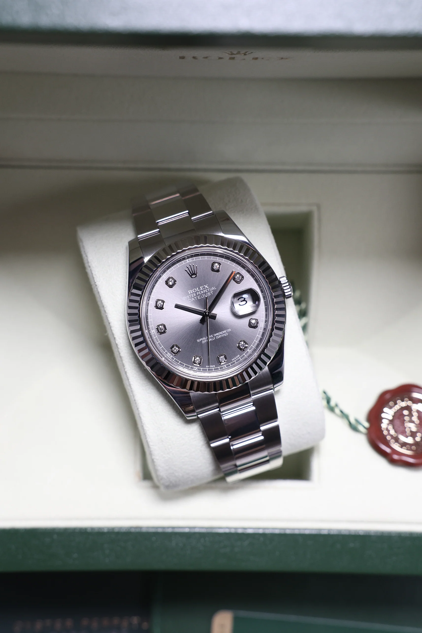 Rolex Datejust 41mm 10 Diamonds Slate Grey 116334 2013 [Preowned] - Image 8