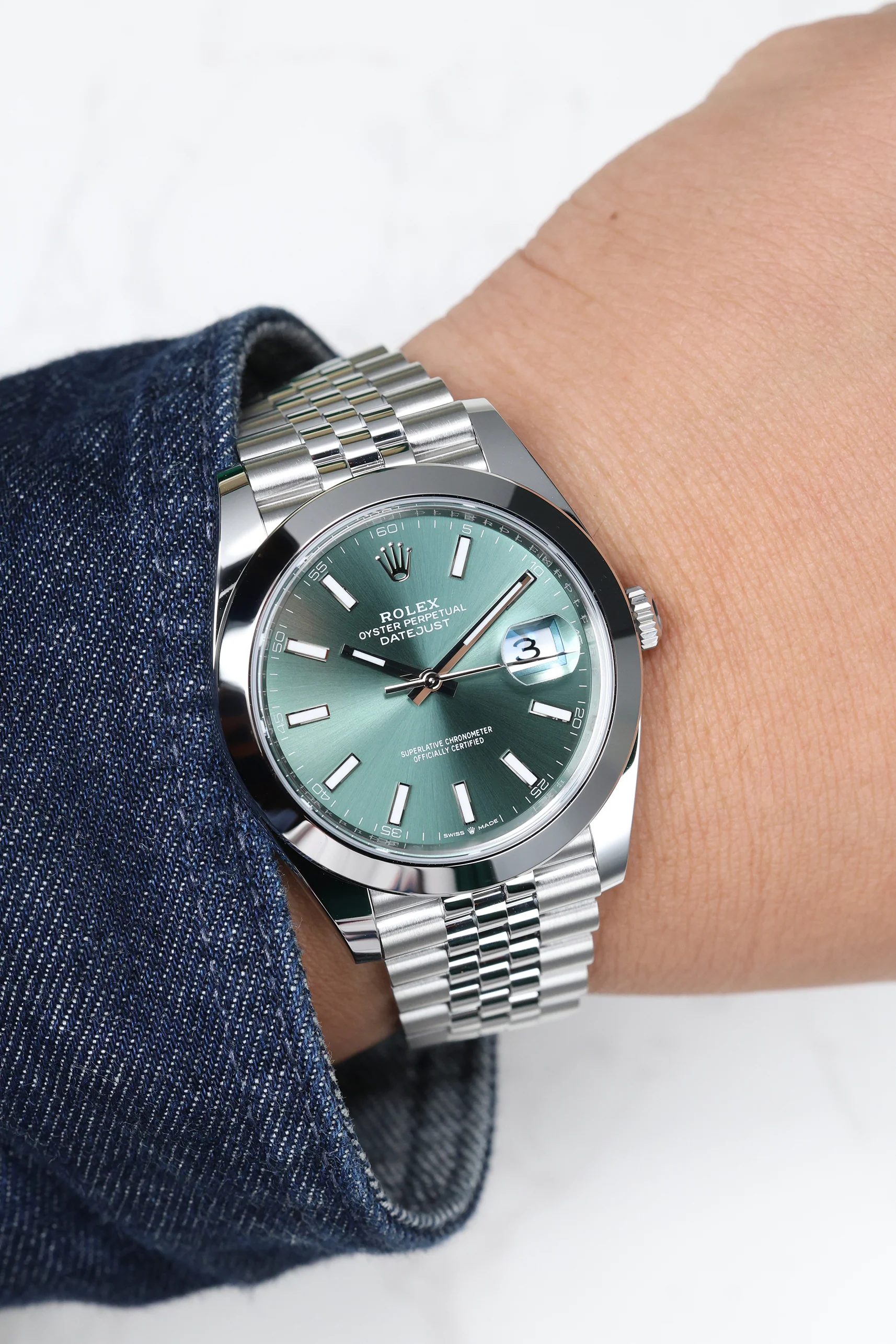 Rolex Datejust 41mm Mint Green Jubilee 126300 - Image 6