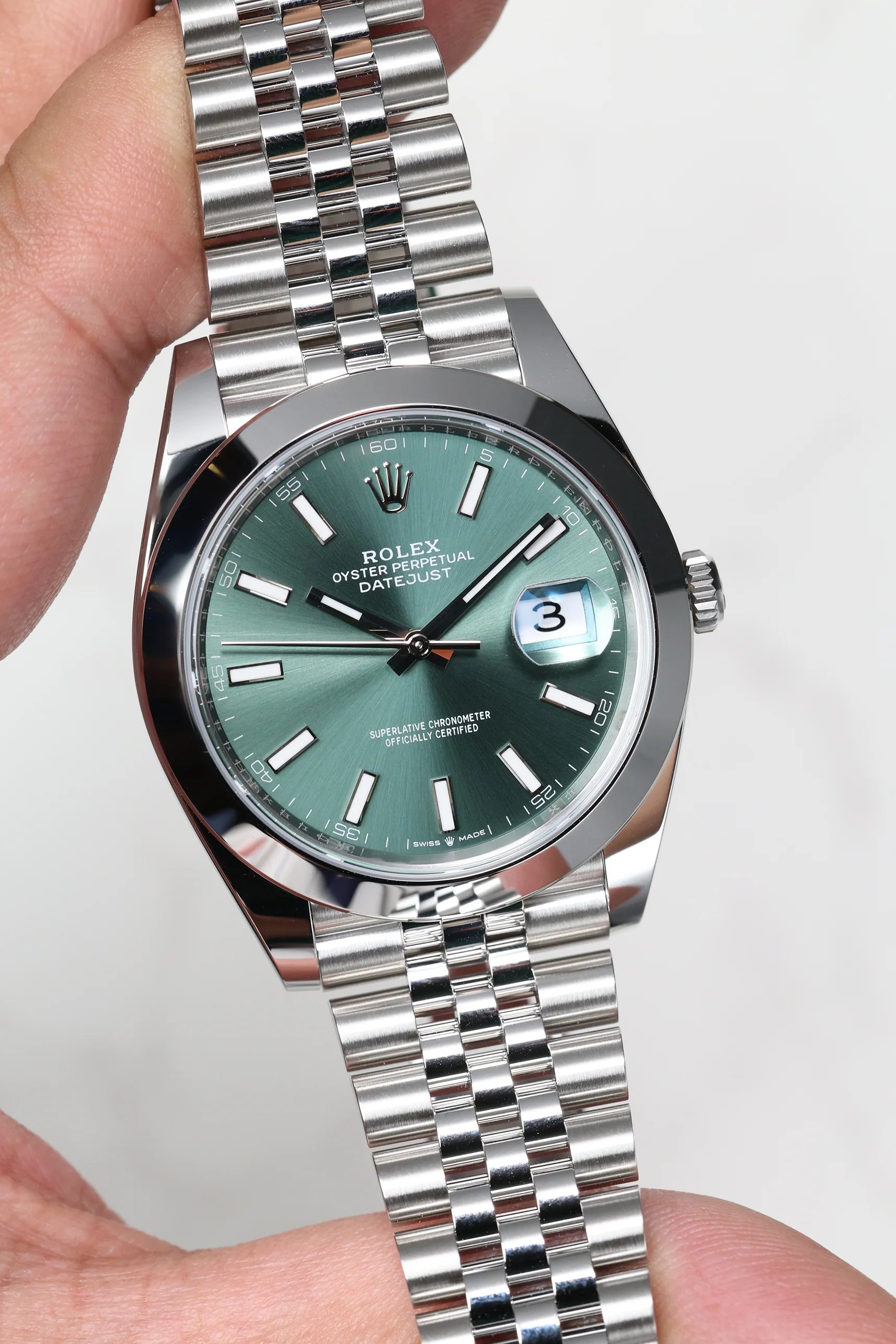 Rolex Datejust 41mm Mint Green Jubilee 126300 - Image 7