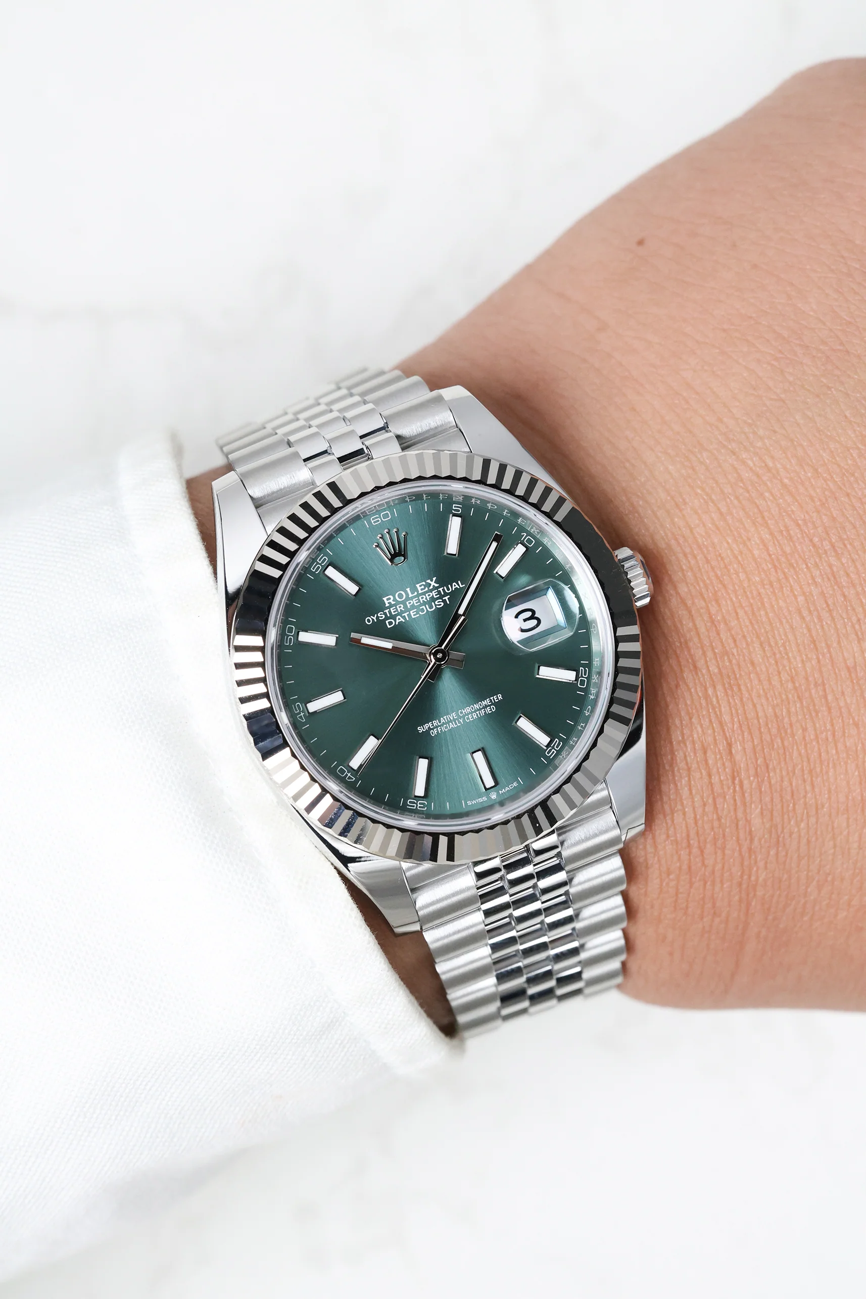 Rolex Datejust 41mm Mint Green Jubilee 126334 - Image 8
