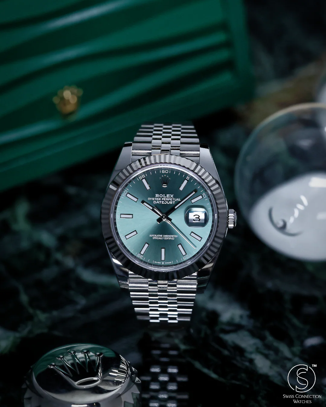 Rolex Datejust 41mm Mint Green Jubilee 126334 - Image 4