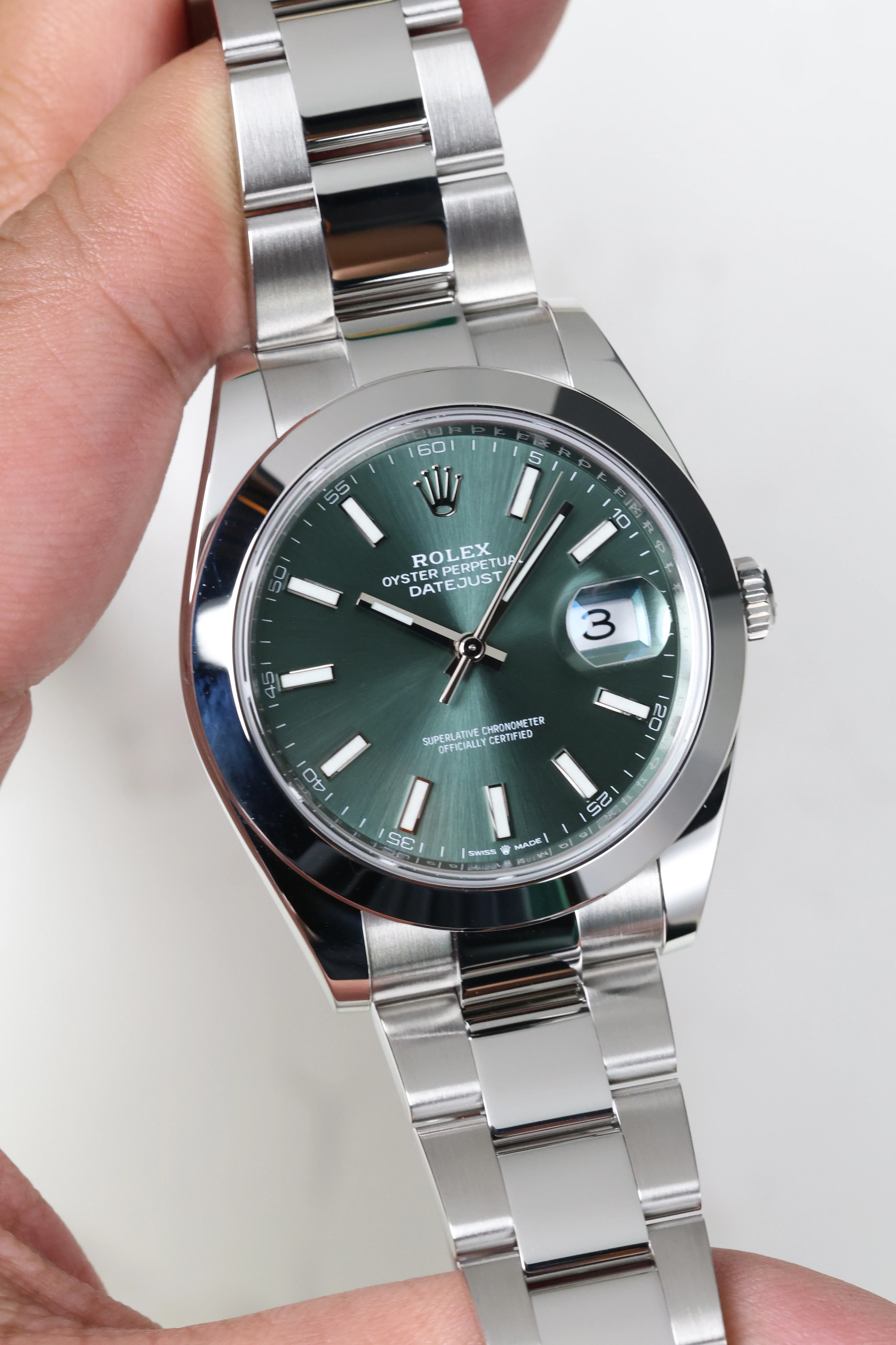 Rolex Datejust 41mm Mint Green Oyster 126300 2023 [Preowned] - Image 7