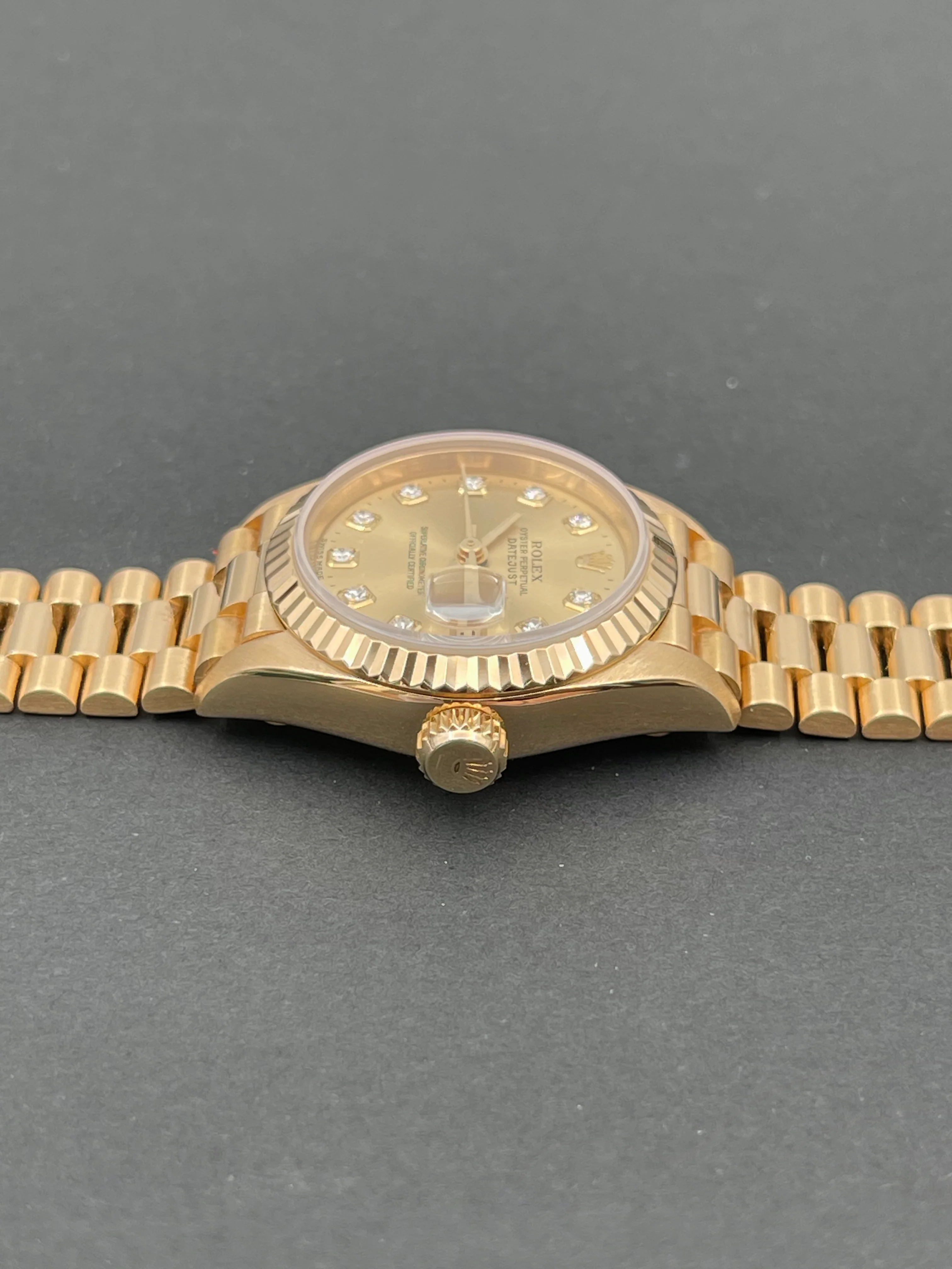 Rolex Lady Datejust 26mm 18kt Yellow Gold 10 Diamond dial 69178 1999 [Preowned] - Image 10