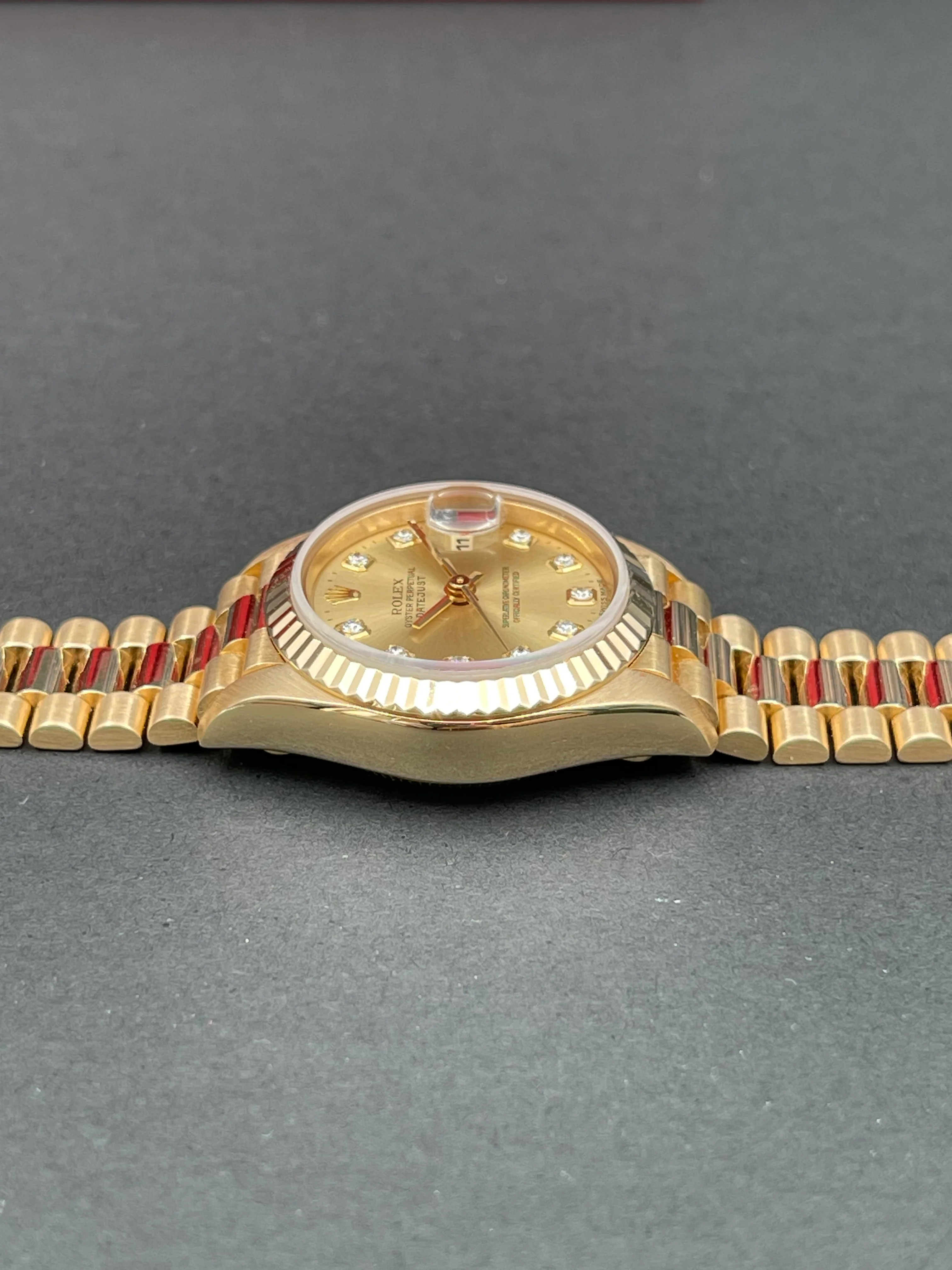 Rolex Lady Datejust 26mm 18kt Yellow Gold 10 Diamond dial 69178 1999 [Preowned] - Image 7