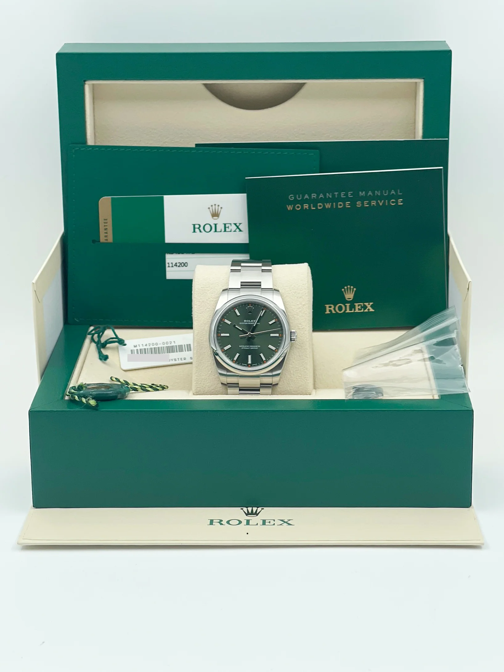 Rolex Oyster Perpetual 34mm Olive Green Dial 114200 2016 [Preowned] - Image 15