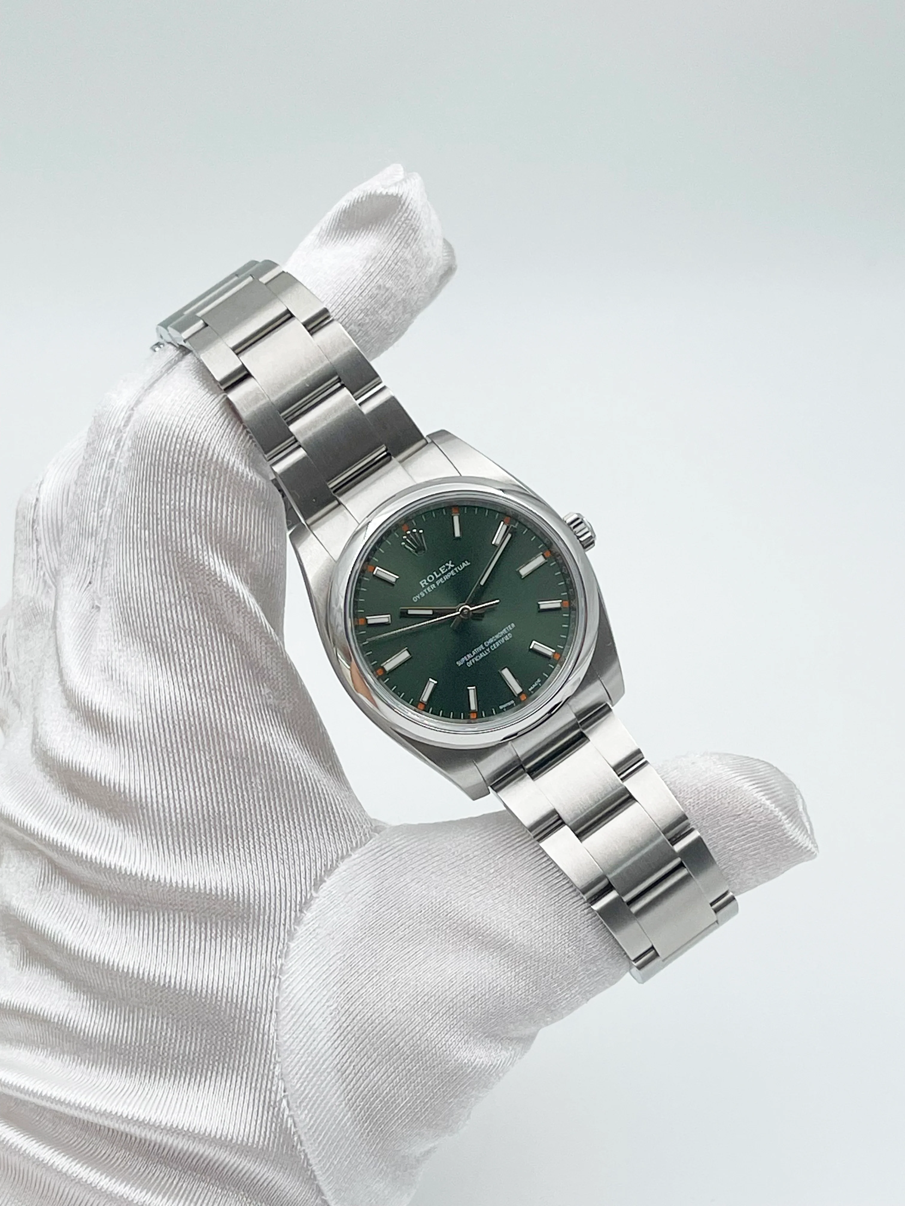 Rolex Oyster Perpetual 34mm Olive Green Dial 114200 2016 [Preowned] - Image 3