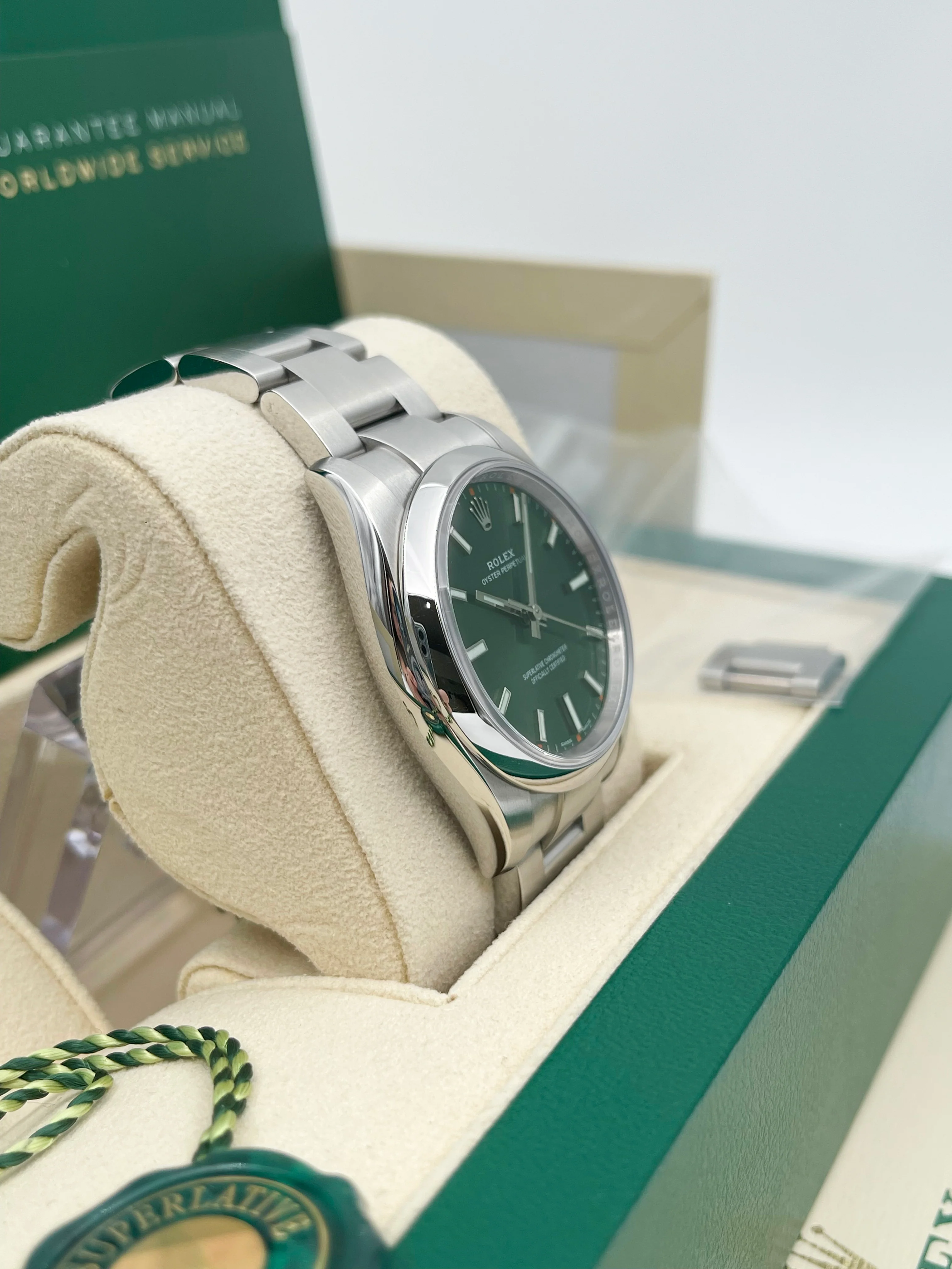 Rolex Oyster Perpetual 34mm Olive Green Dial 114200 2016 [Preowned] - Image 5