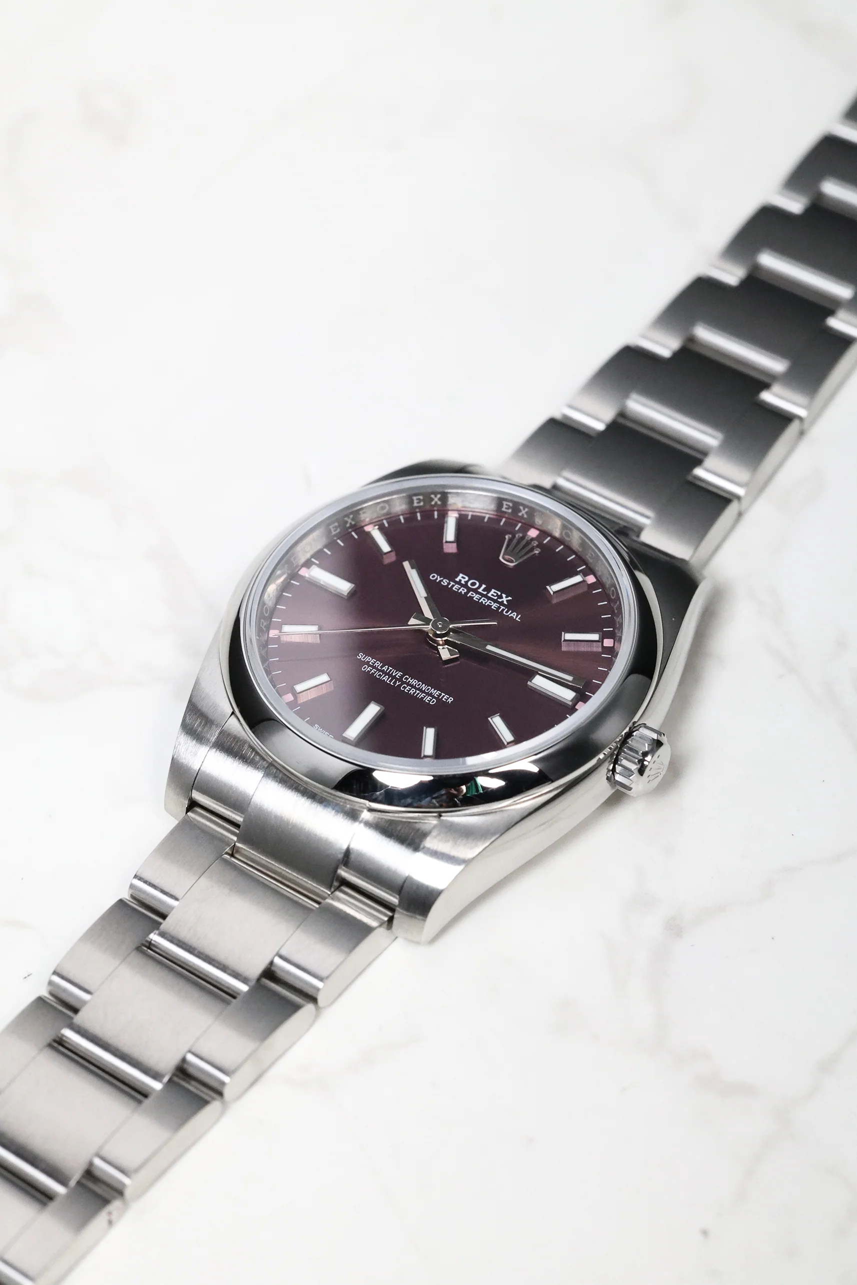 Rolex Oyster Perpetual 34mm Red Grape 114200 2019 [Preowned] - Image 16