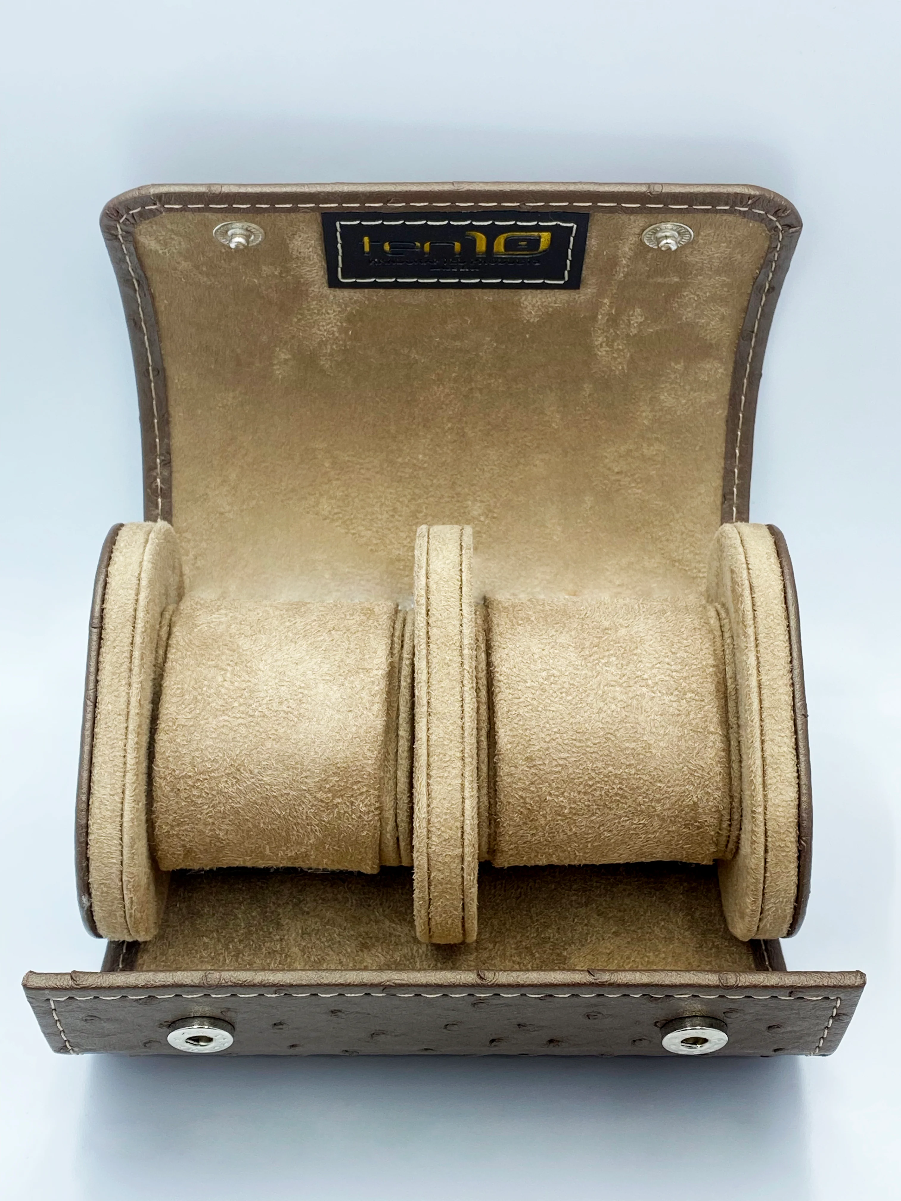 Ten10 Watch Roll for 2 Watches (Ost Brown Exterior & Ten Suede Interior) - Image 6