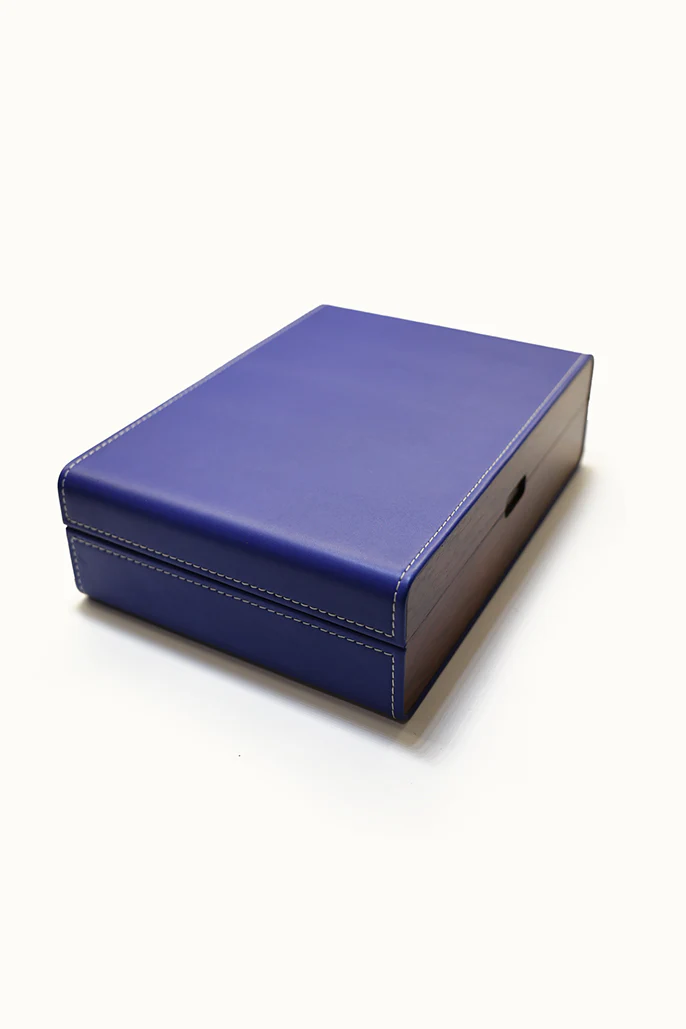 Ten10 Estra Watch Box for 8 Watches (Saff Blue Exterior & Red Interior) - Image 3