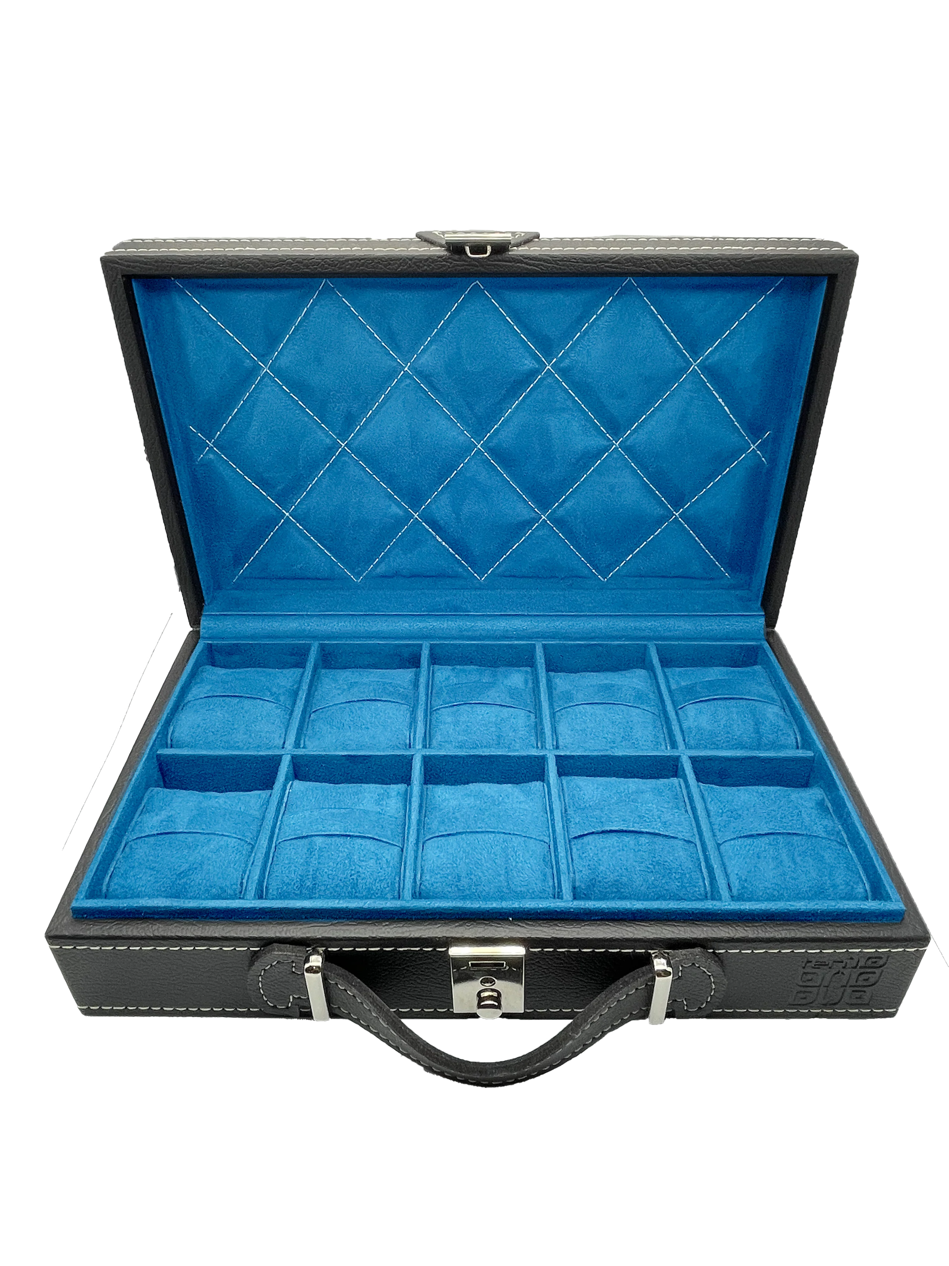 Ten10 Oscar Ver.2 Watch Box for 10 Watches (Black Exterior & Light Blue Interior) - Image 7