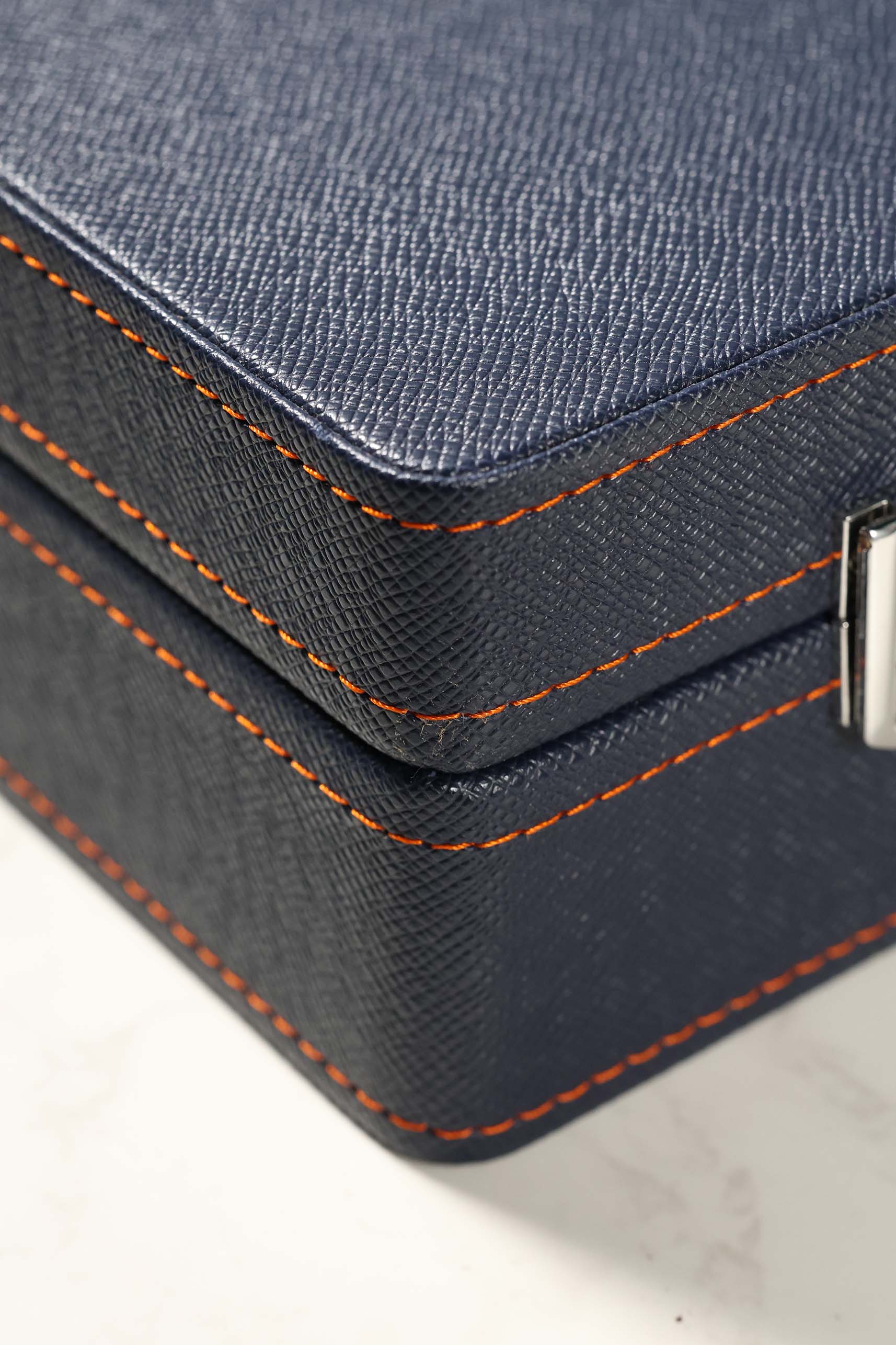 Ten10 Oscar Ver.3 Watch Box for 10 Watches (Blue Exterior & Bright Orange Interior) - Image 5